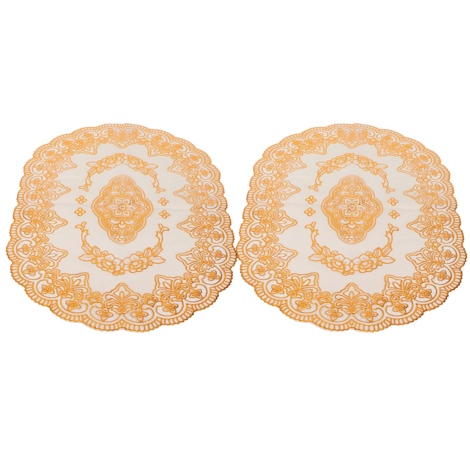 2Pcs PVC Table Mat Gold Placemats Cup Coaster Pad Kitchen Restaurant Wedding view 5