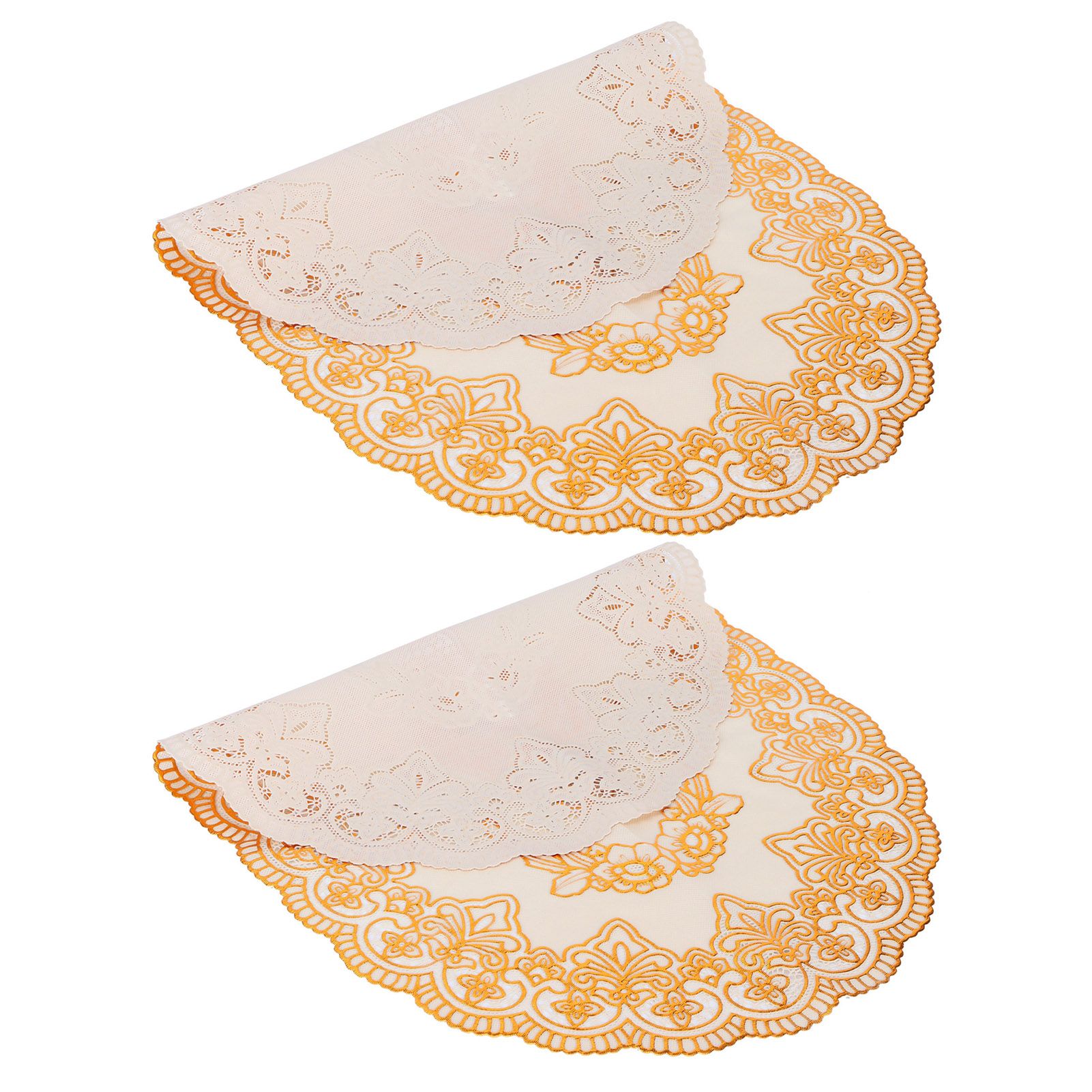 2Pcs PVC Table Mat Gold Placemats Cup Coaster Pad Kitchen Restaurant Wedding view 6