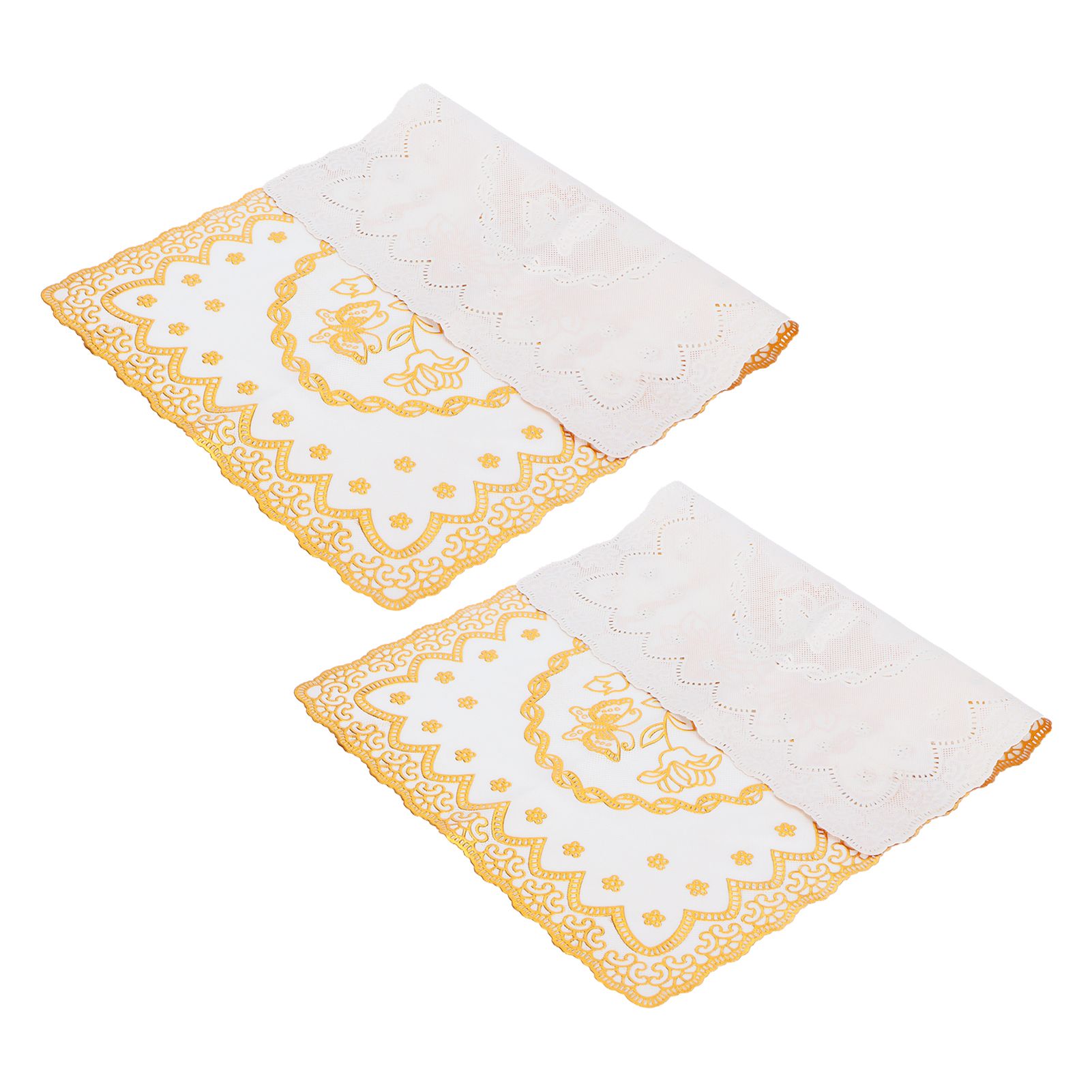 2PCS 30cmx45cm PVC Table Mat Gold Placemats Cup Coaster Pad Kitchen Wedding view 6