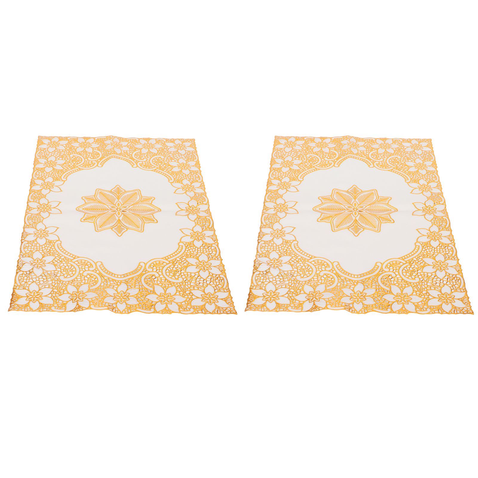2PCS 30cmx45cm PVC Table Mat Gold Placemats Cup Coaster Pad Kitchen Wedding view 4