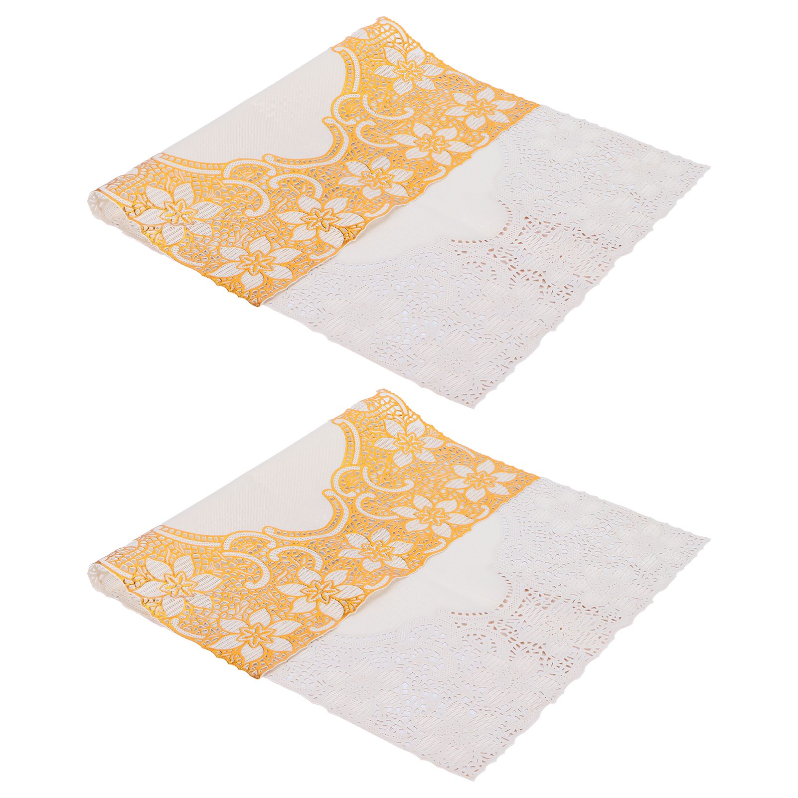 2PCS 30cmx45cm PVC Table Mat Gold Placemats Cup Coaster Pad Kitchen Wedding view 6