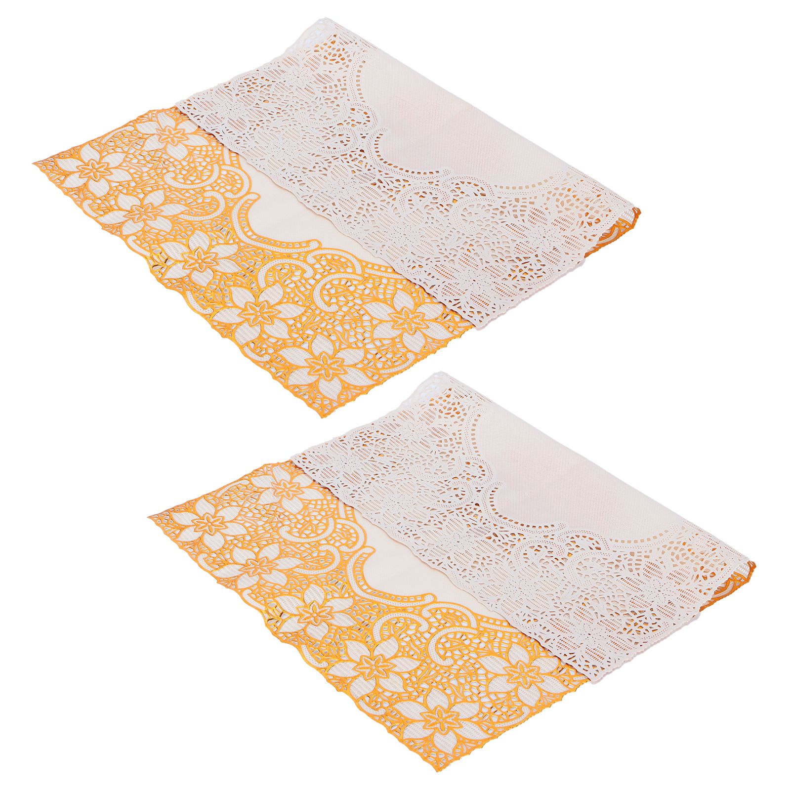 2PCS 30cmx45cm PVC Table Mat Gold Placemats Cup Coaster Pad Kitchen Wedding view 7