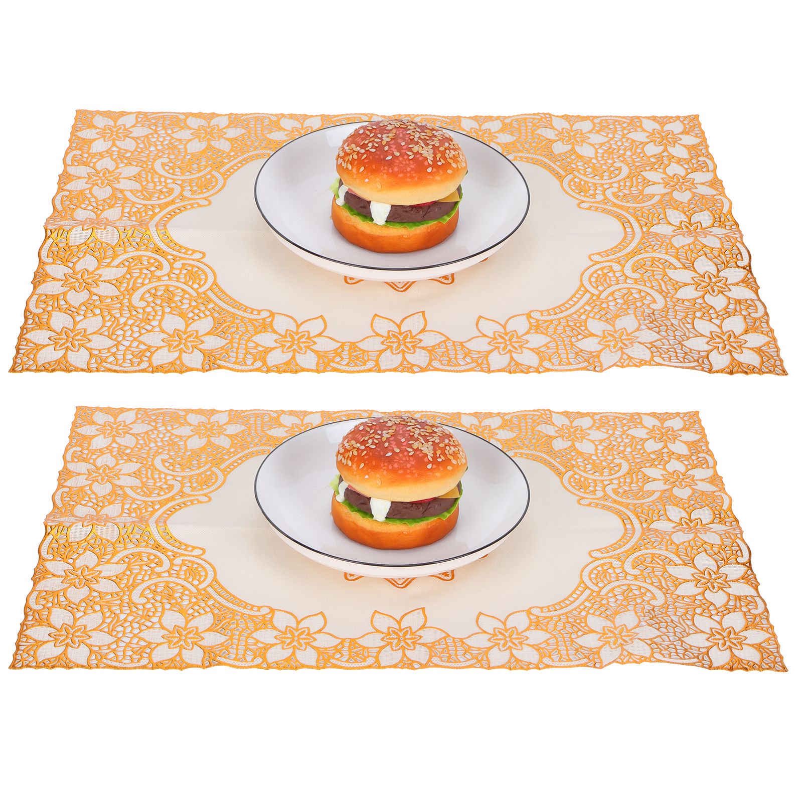 2PCS 30cmx45cm PVC Table Mat Gold Placemats Cup Coaster Pad Kitchen Wedding view 8