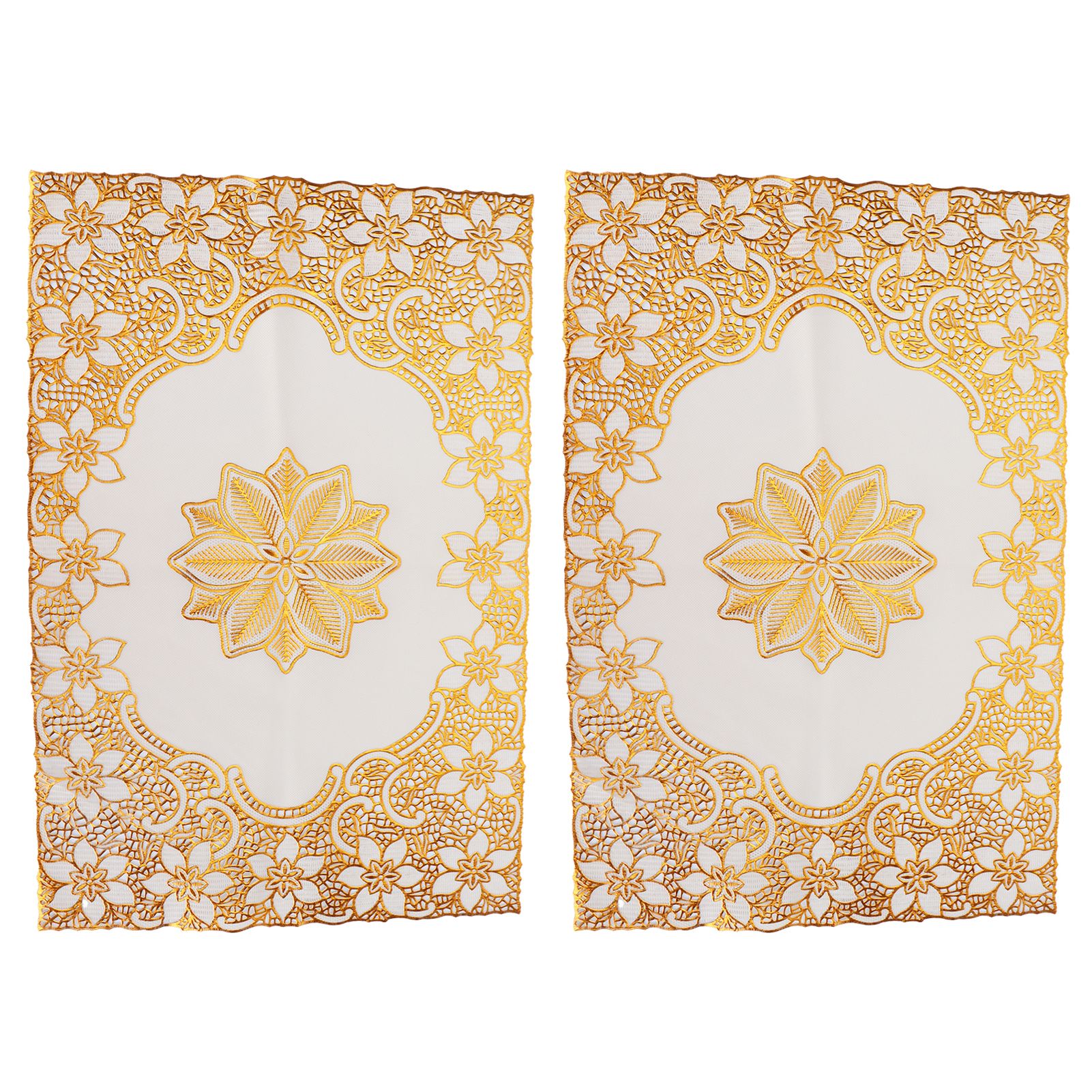2PCS 30cmx45cm PVC Table Mat Gold Placemats Cup Coaster Pad Kitchen Wedding view 10