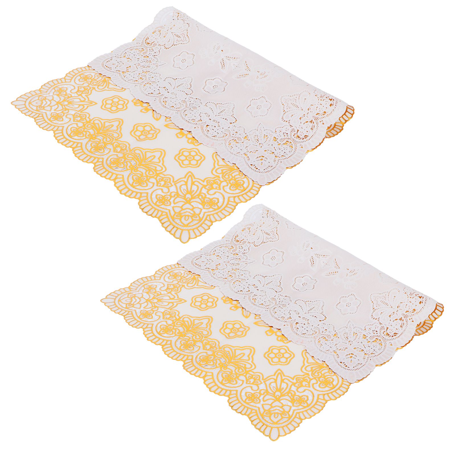 2PCS 30cmx45cm PVC Table Mat Gold Placemats Cup Coaster Pad Kitchen Wedding view 6