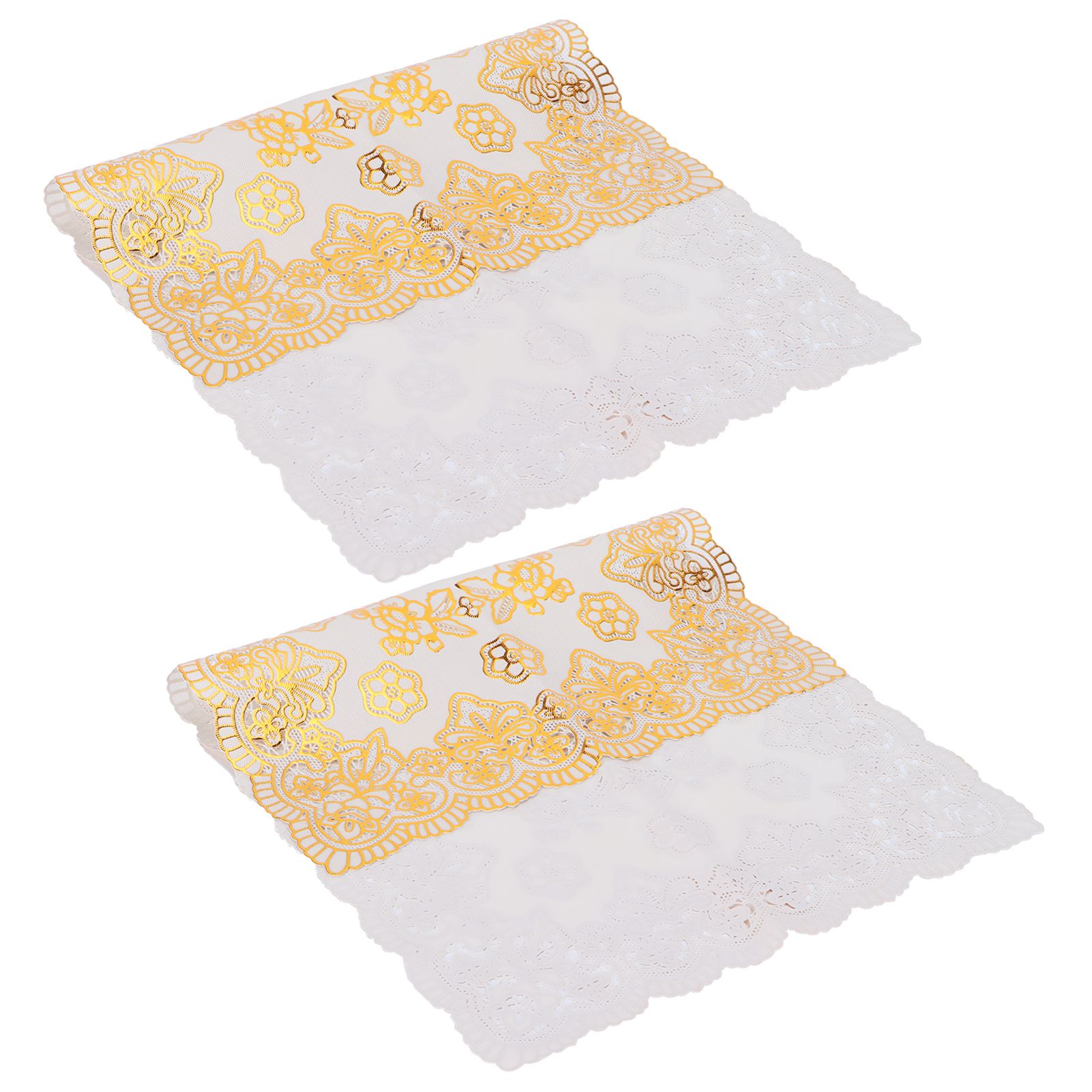 2PCS 30cmx45cm PVC Table Mat Gold Placemats Cup Coaster Pad Kitchen Wedding view 7