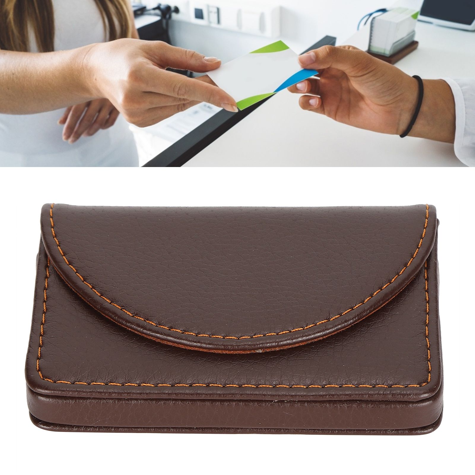 Business Name Card Case PU Leather Holder Organizer Gifts for Traveling view 11