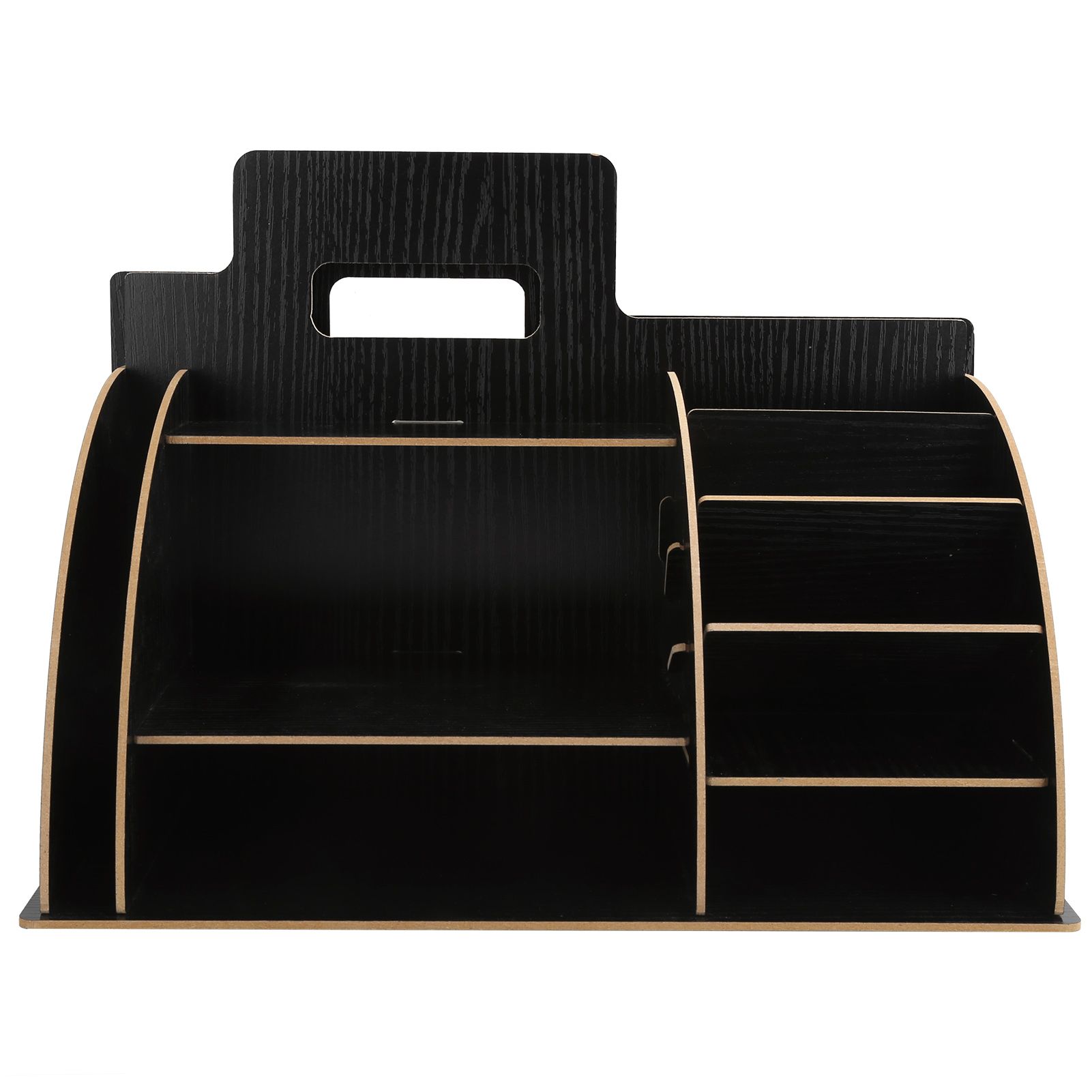 Wood Desktop Organizer Innovative Cosmetics Stationery Storage Rack for Home