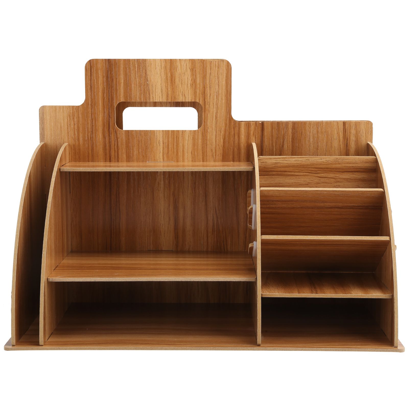 Wood Desktop Organizer Innovative Cosmetics Stationery Storage Rack for Home
