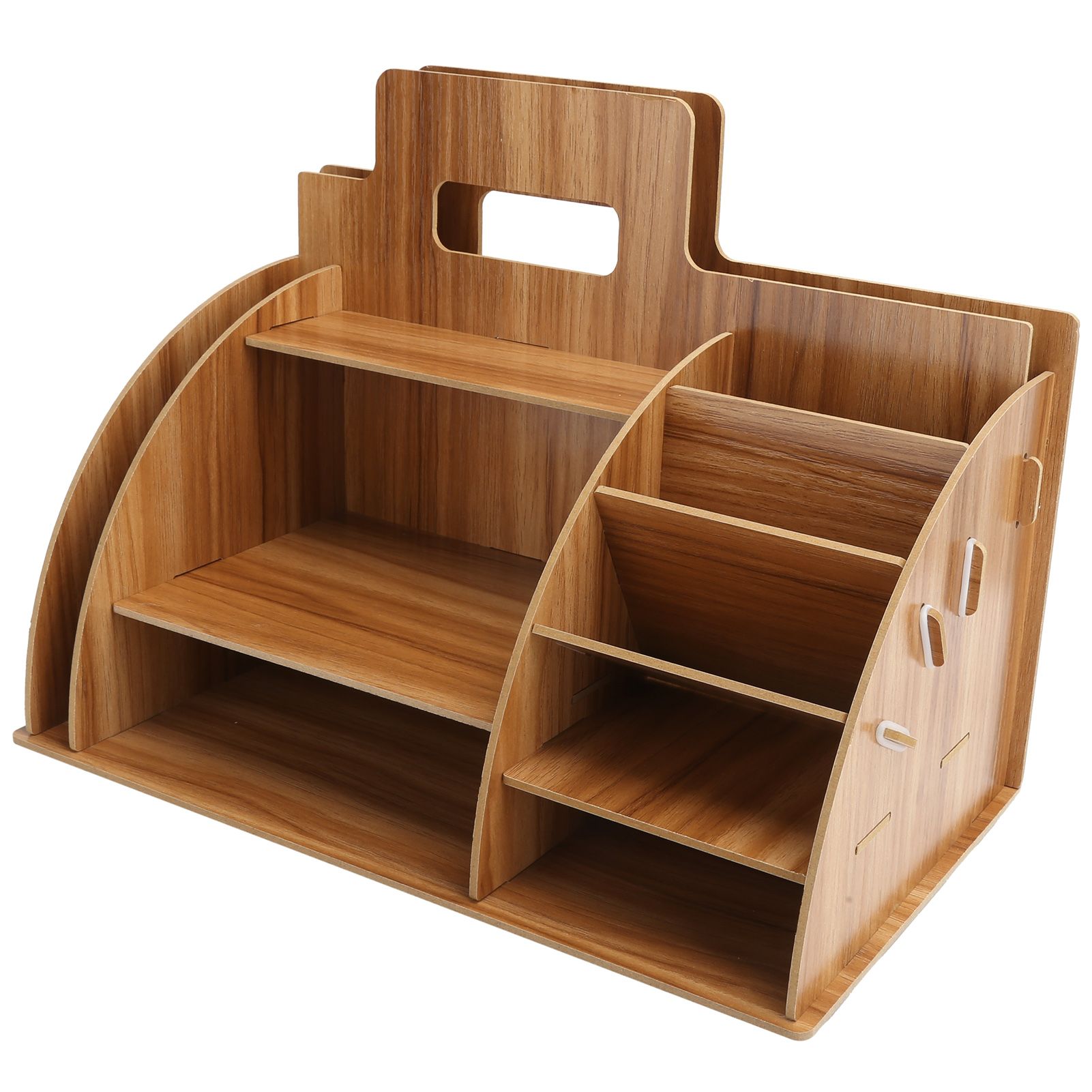 Wood Desktop Organizer Innovative Cosmetics Stationery Storage Rack for Home view 3
