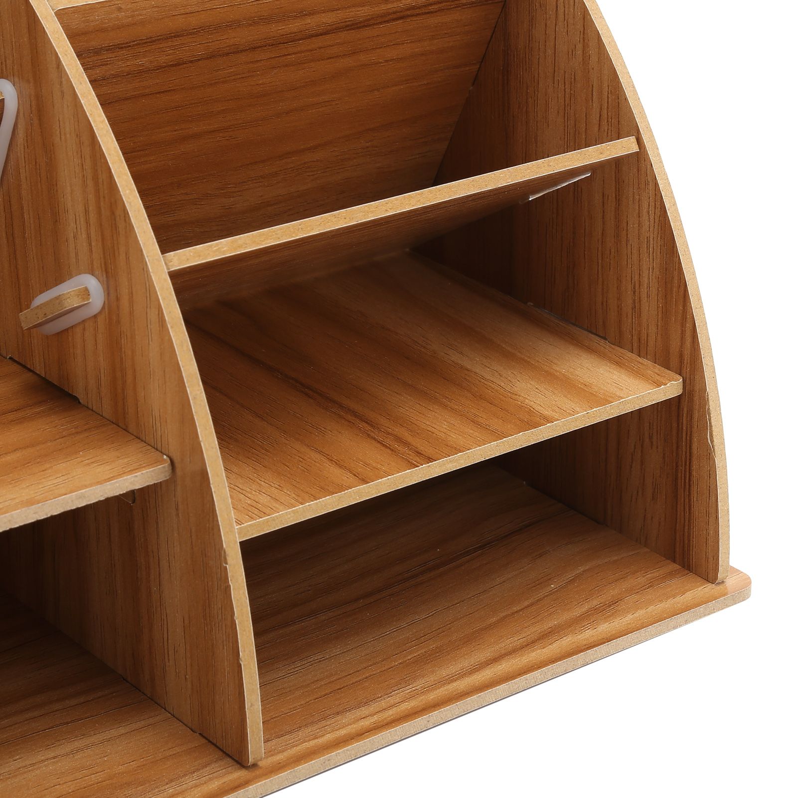 Wood Desktop Organizer Innovative Cosmetics Stationery Storage Rack for Home view 14