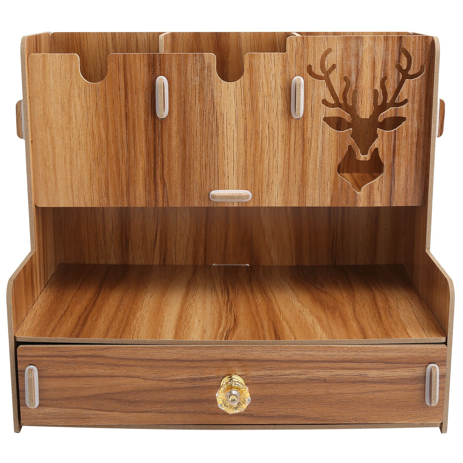 Desktop Organizer Wooden Pen Holder Storage Rack Stationery Supplies for Home