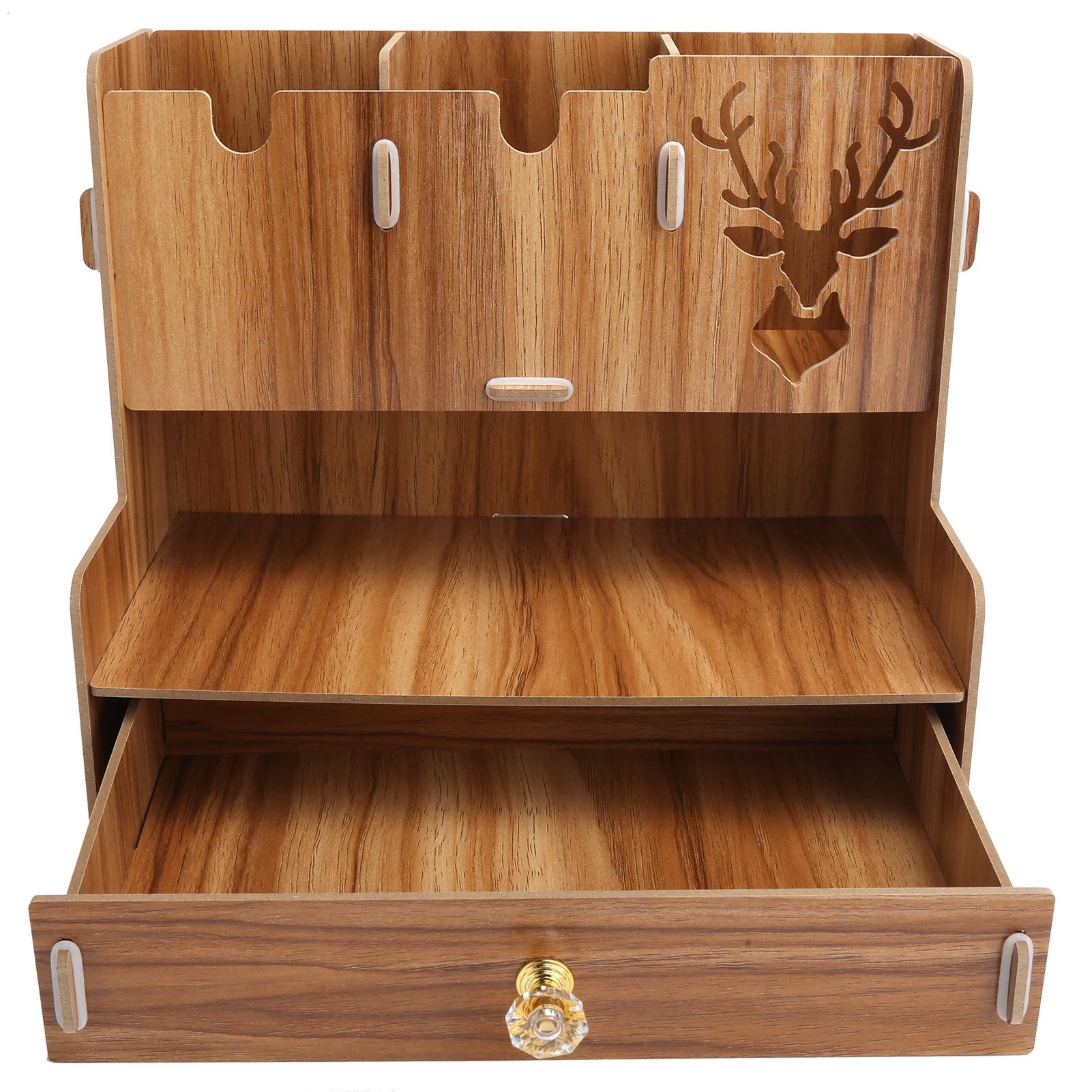 Desktop Organizer Wooden Pen Holder Storage Rack Stationery Supplies for Home view 3