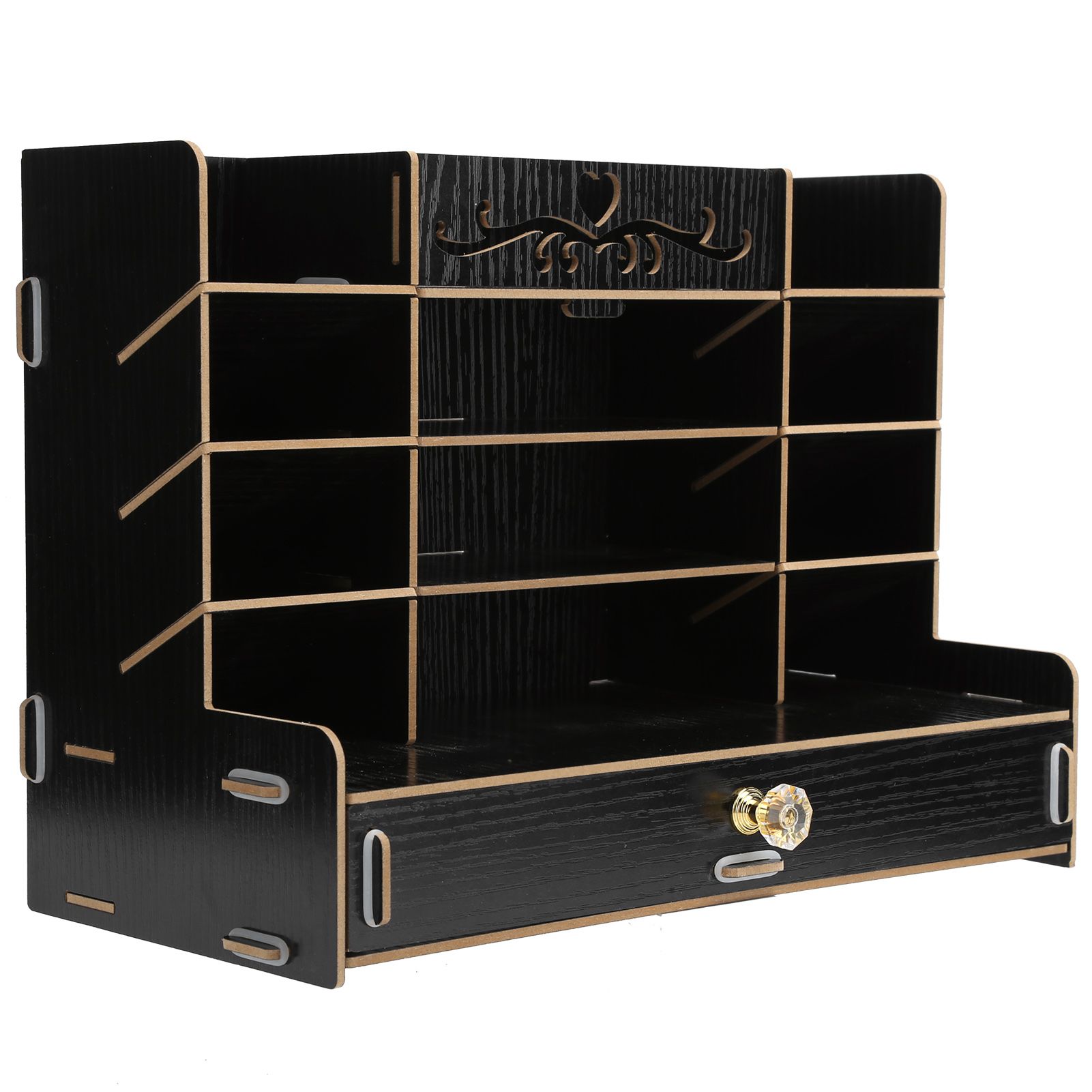 Wooden Storage Box Innovative Desktop Pen Holder Container Stationery Rack view 2