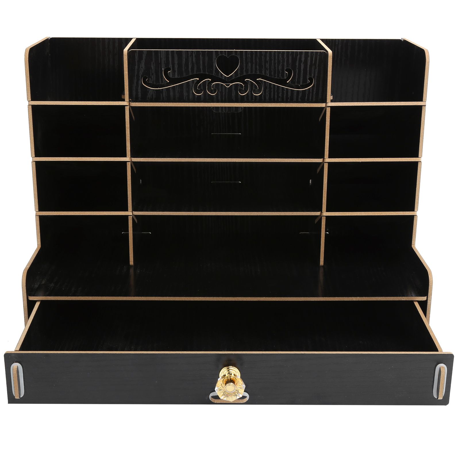 Wooden Storage Box Innovative Desktop Pen Holder Container Stationery Rack view 3