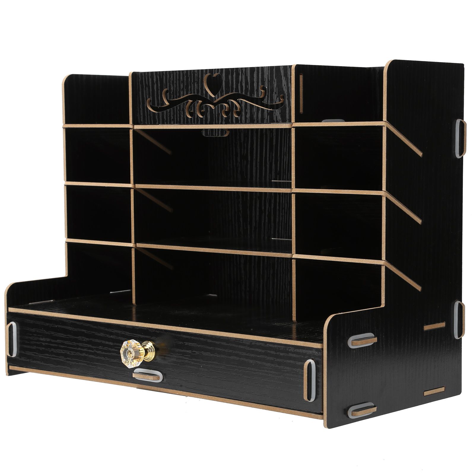 Wooden Storage Box Innovative Desktop Pen Holder Container Stationery Rack view 4