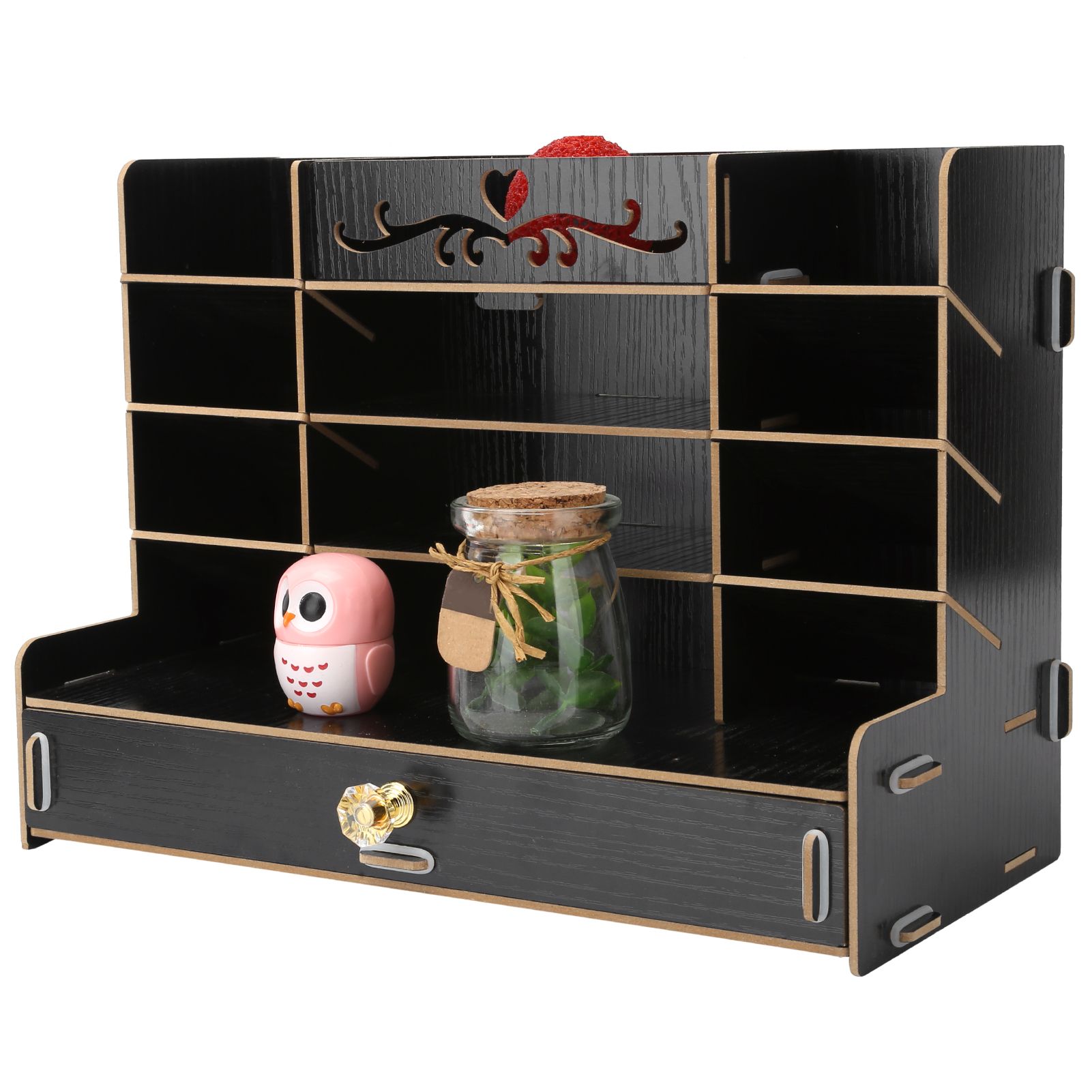 Wooden Storage Box Innovative Desktop Pen Holder Container Stationery Rack view 5
