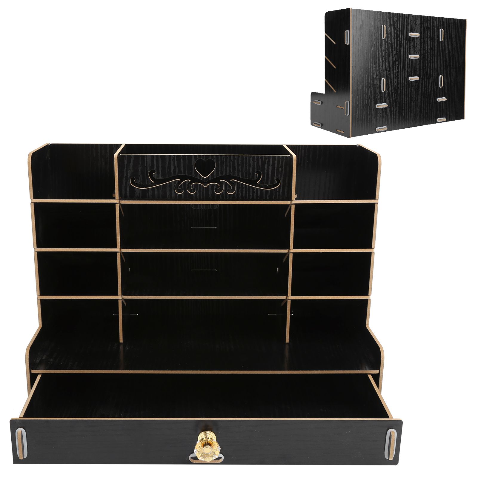 Wooden Storage Box Innovative Desktop Pen Holder Container Stationery Rack view 6