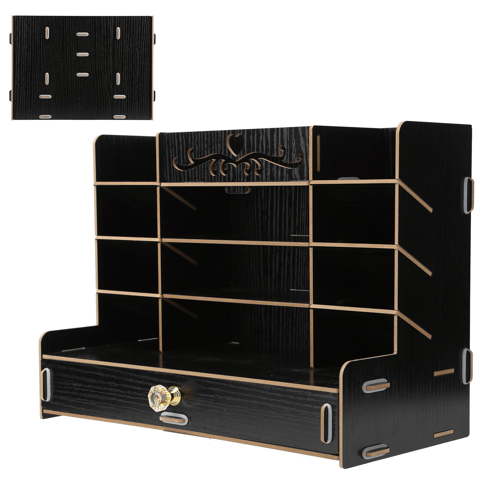 Wooden Storage Box Innovative Desktop Pen Holder Container Stationery Rack view 7