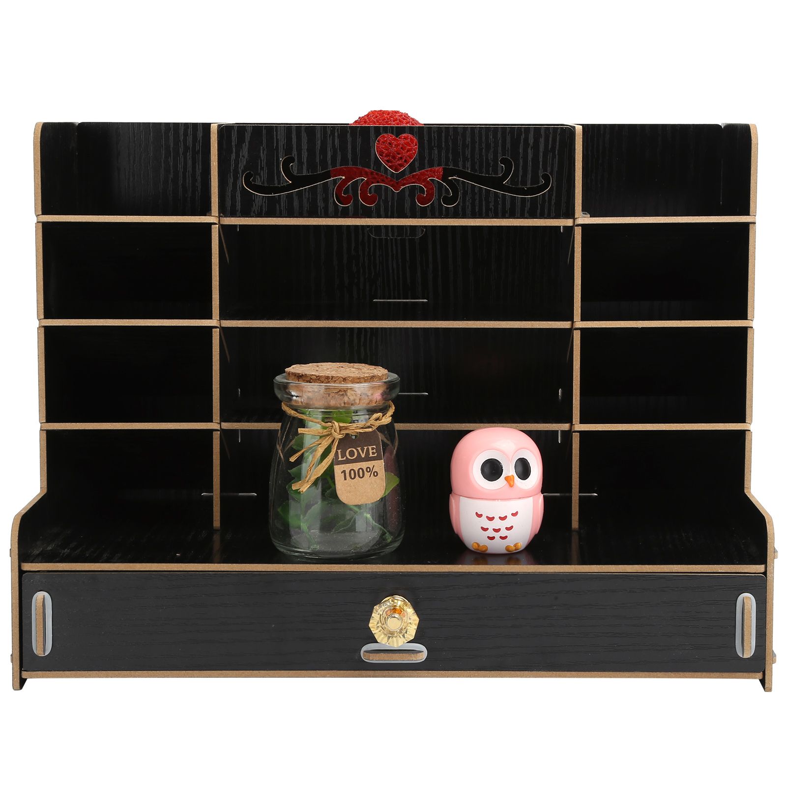 Wooden Storage Box Innovative Desktop Pen Holder Container Stationery Rack view 9