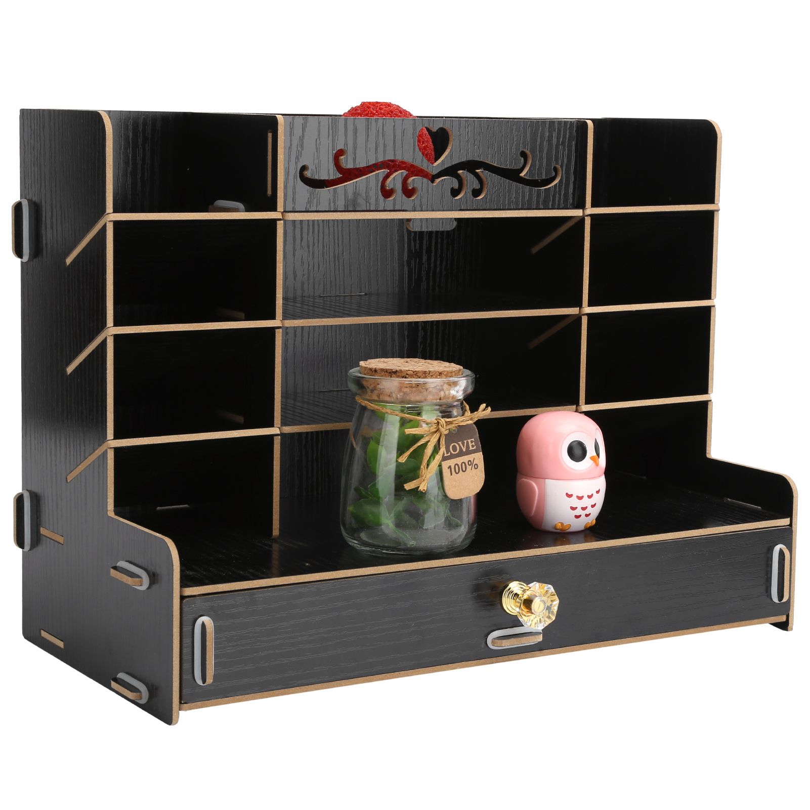Wooden Storage Box Innovative Desktop Pen Holder Container Stationery Rack view 10