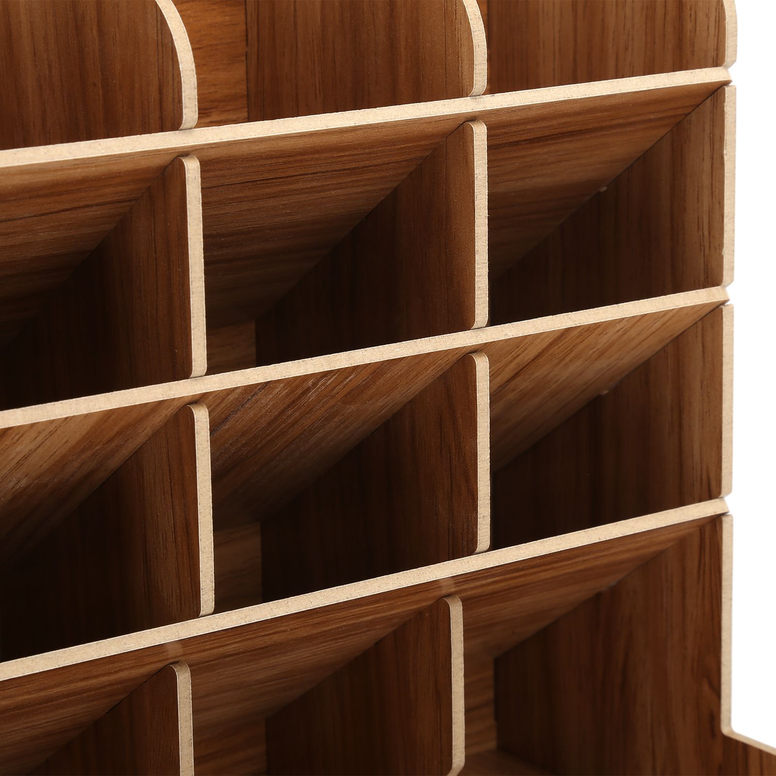 Wood Desktop Bookshelf Multi Function Pen Holder Stationery Box for Home view 14