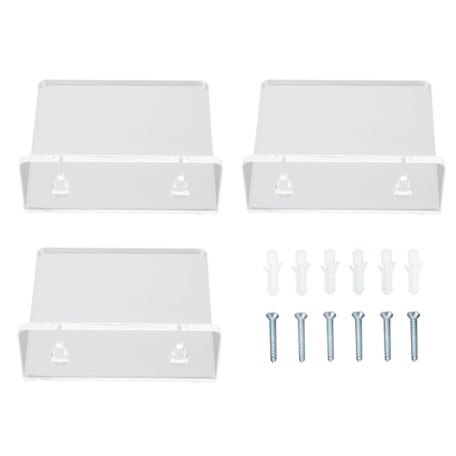 3PCS Clear Acrylic Display Rack Wall Mounted Floating Shelf for Home Toys view 2