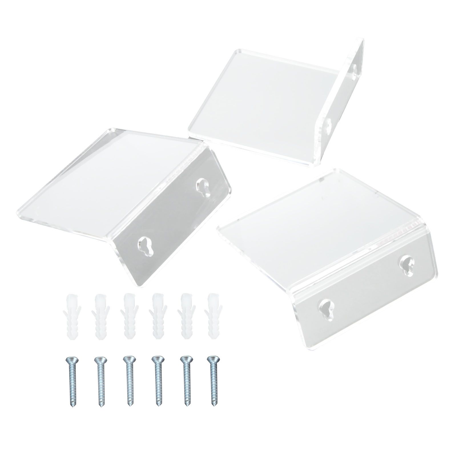 3PCS Clear Acrylic Display Rack Wall Mounted Floating Shelf for Home Toys view 4