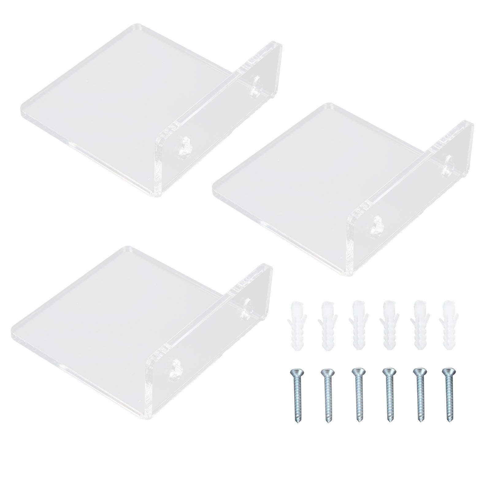 3PCS Clear Acrylic Display Rack Wall Mounted Floating Shelf for Home Toys view 7