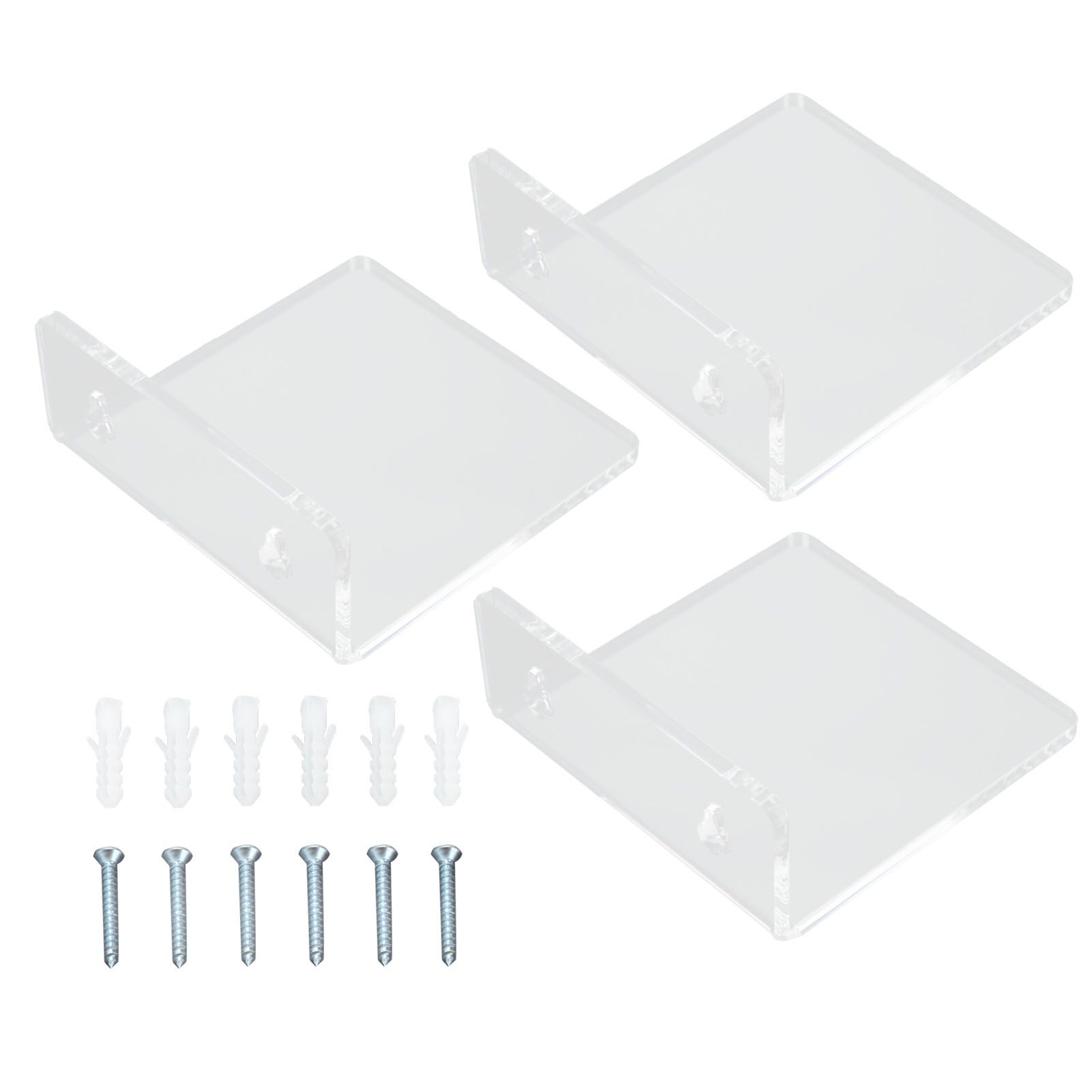 3PCS Clear Acrylic Display Rack Wall Mounted Floating Shelf for Home Toys view 8