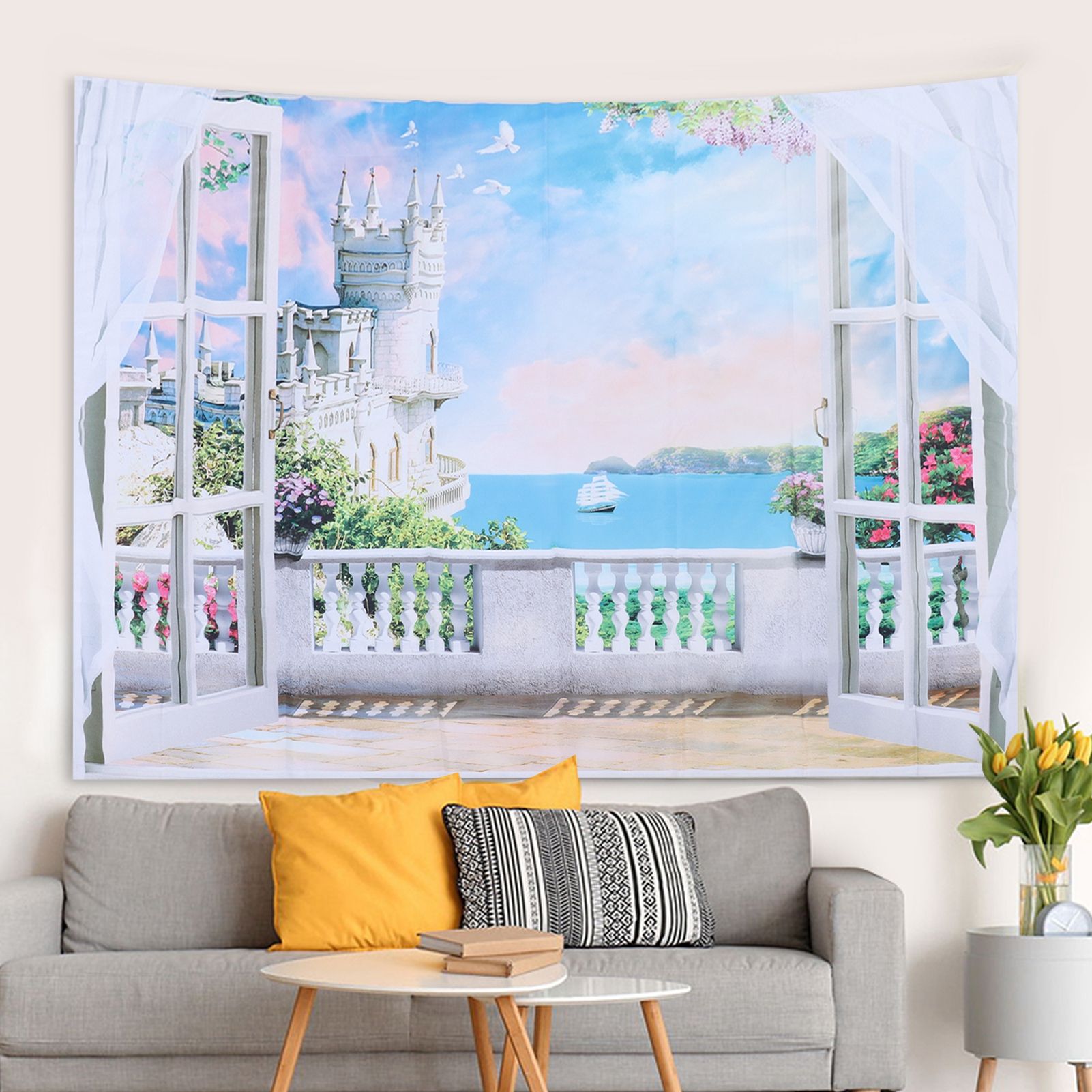 Wall Hanging Home Decorative Tapestry Beach Towel Picnic Blanket Carpet Wall view 12