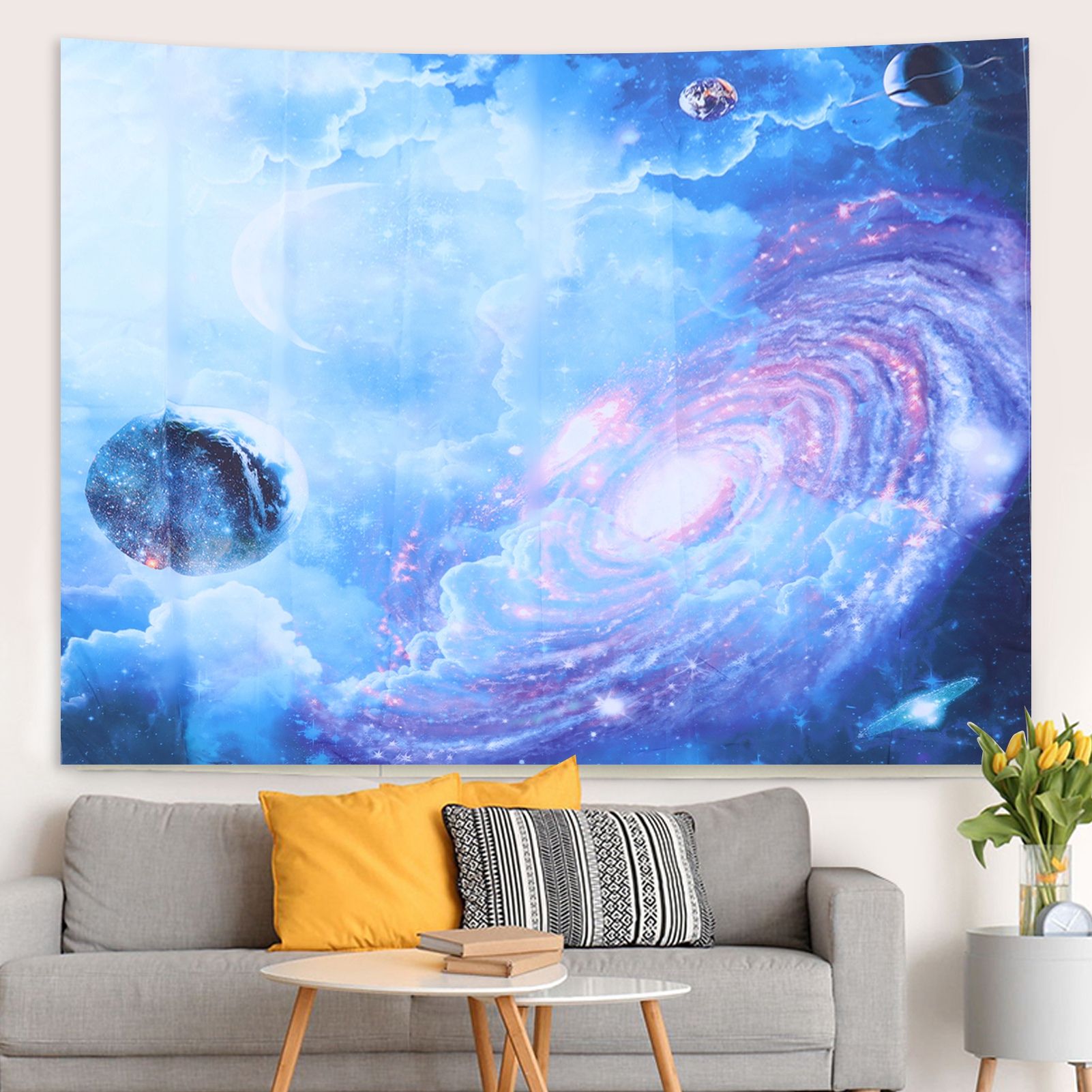 Planet Pattern Tapestry Wall Hanging for Bedroom Living Room Dormitory view 12