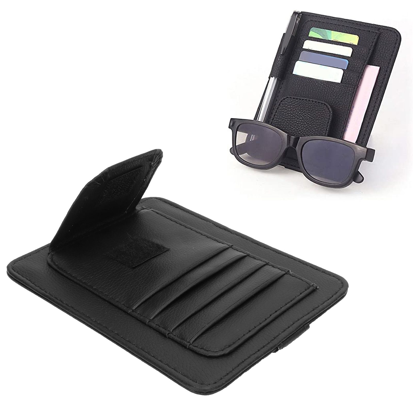 Car Visor Organizer Holder Multifunction Universal Glasses Card Storage Bag Black view 11