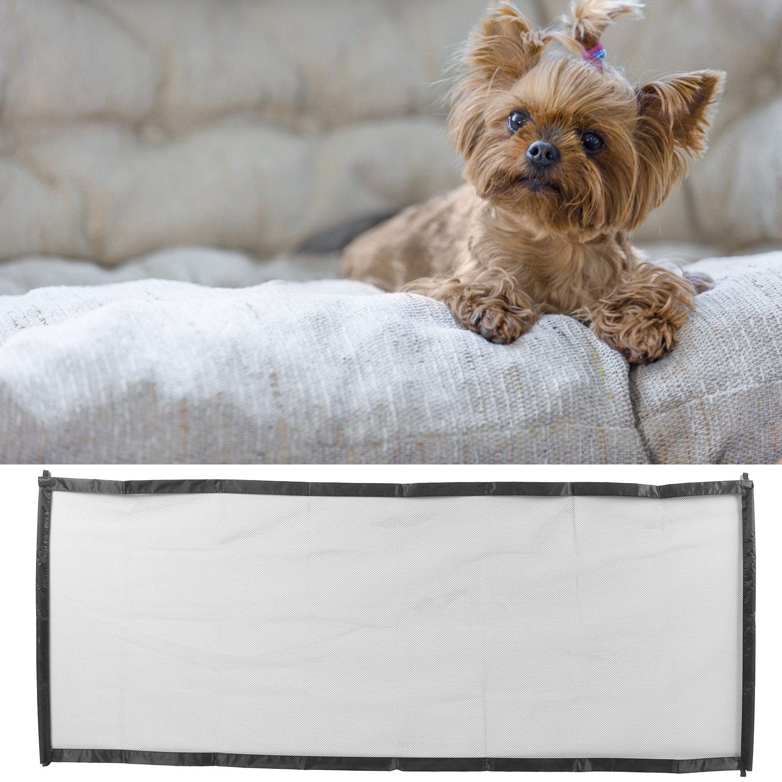 Black Portable Pet Gate Fence Foldable Small Animal Protective Fence for view 12
