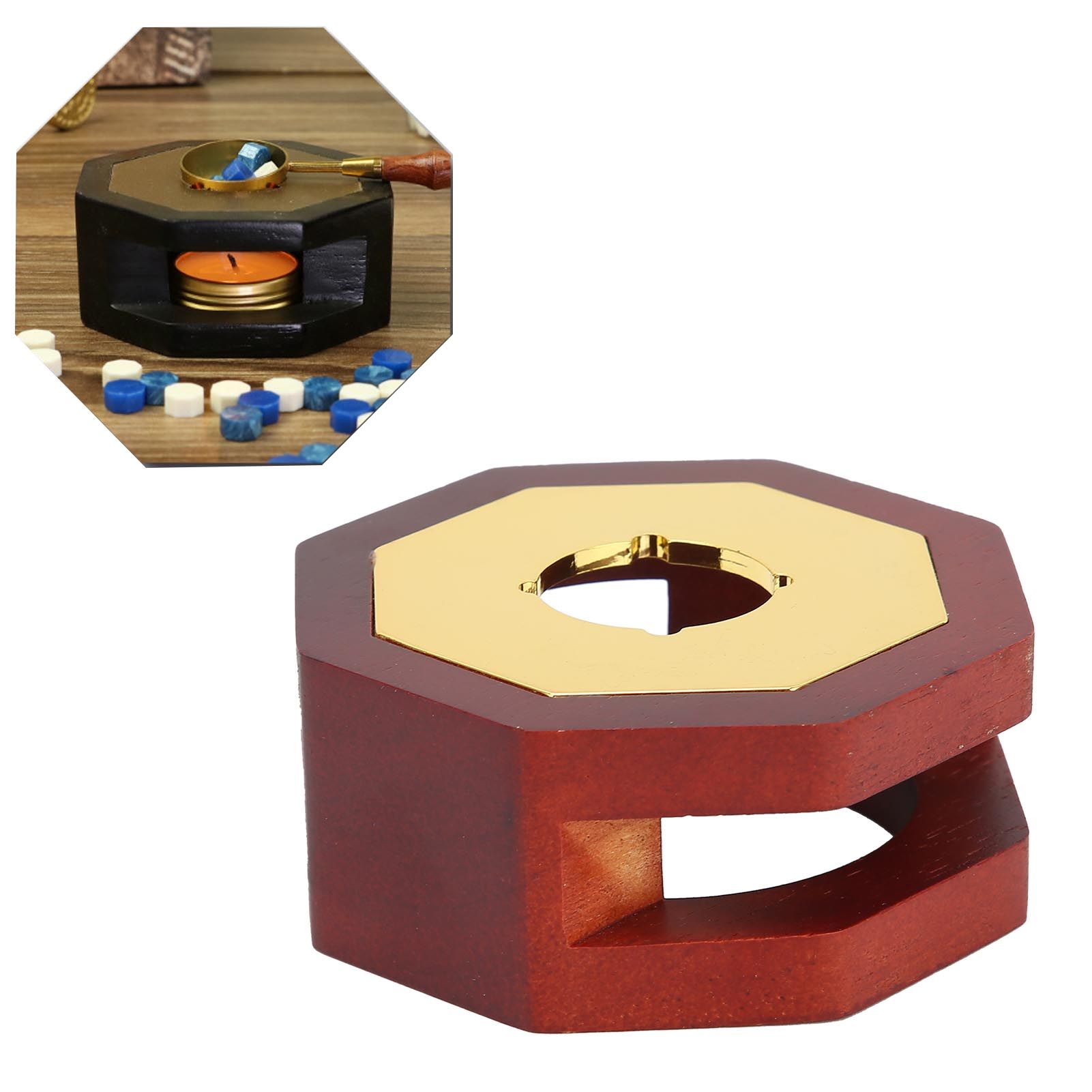 Retro Style Wax Seal Stove Warmer Octangular Melting Sticks Furnace Tool for view 11