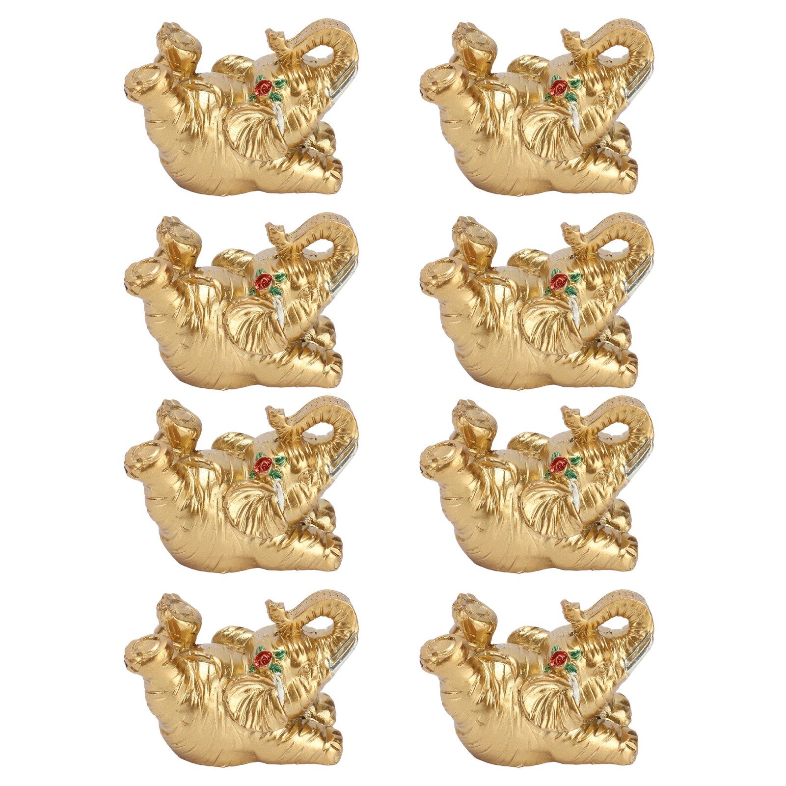 8Pcs Resin Elephant Statue Decor Innovative Home Table Decoration Ornament