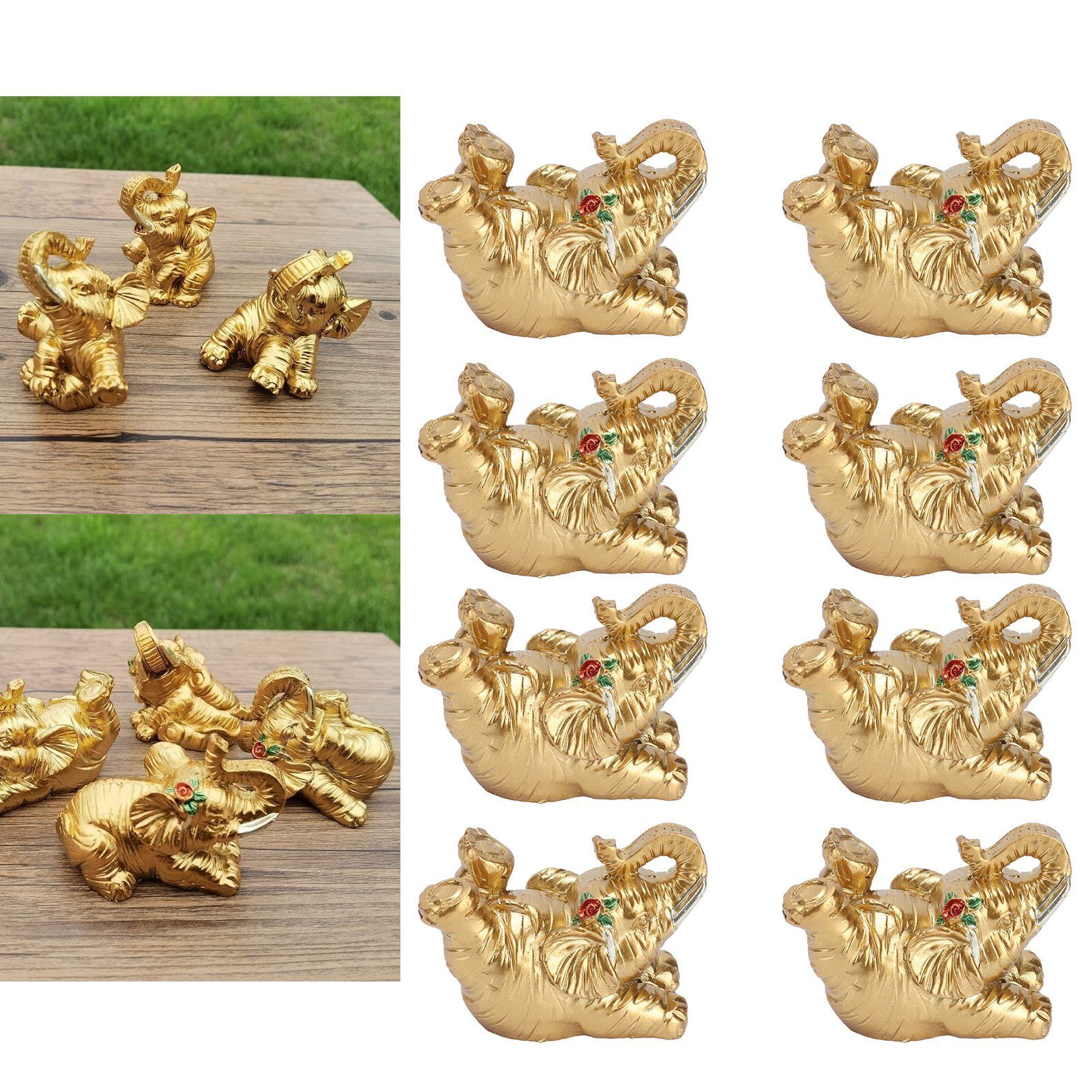 8Pcs Resin Elephant Statue Decor Innovative Home Table Decoration Ornament view 11