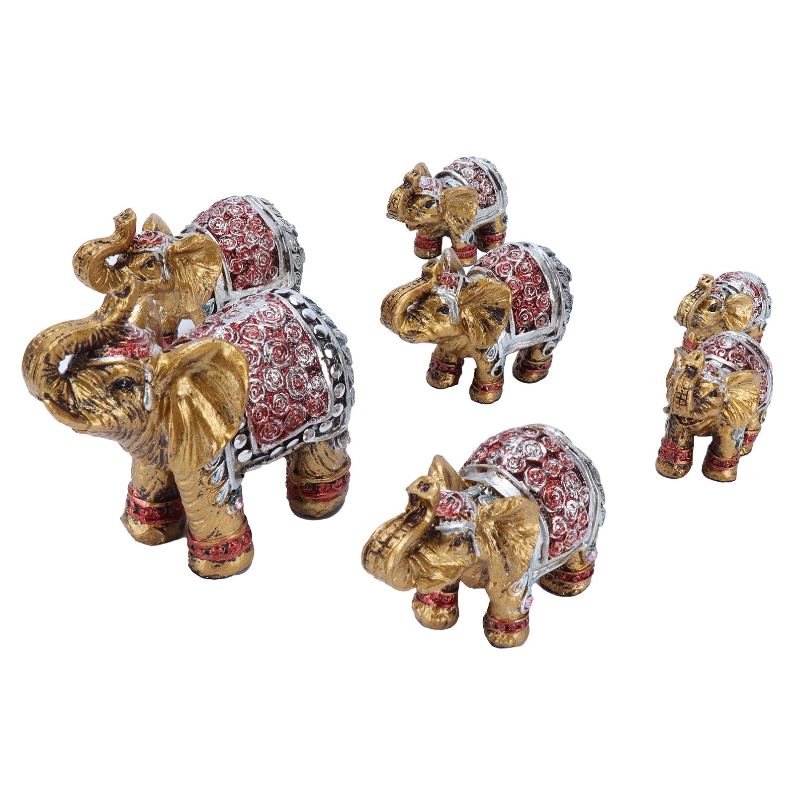 7Pcs Cute Resin Elephant Statue Decor Vivid Ornament Craft Gift for Home Table view 7