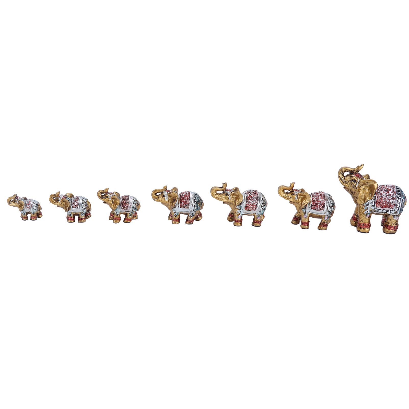 7Pcs Cute Resin Elephant Statue Decor Vivid Ornament Craft Gift for Home Table view 9