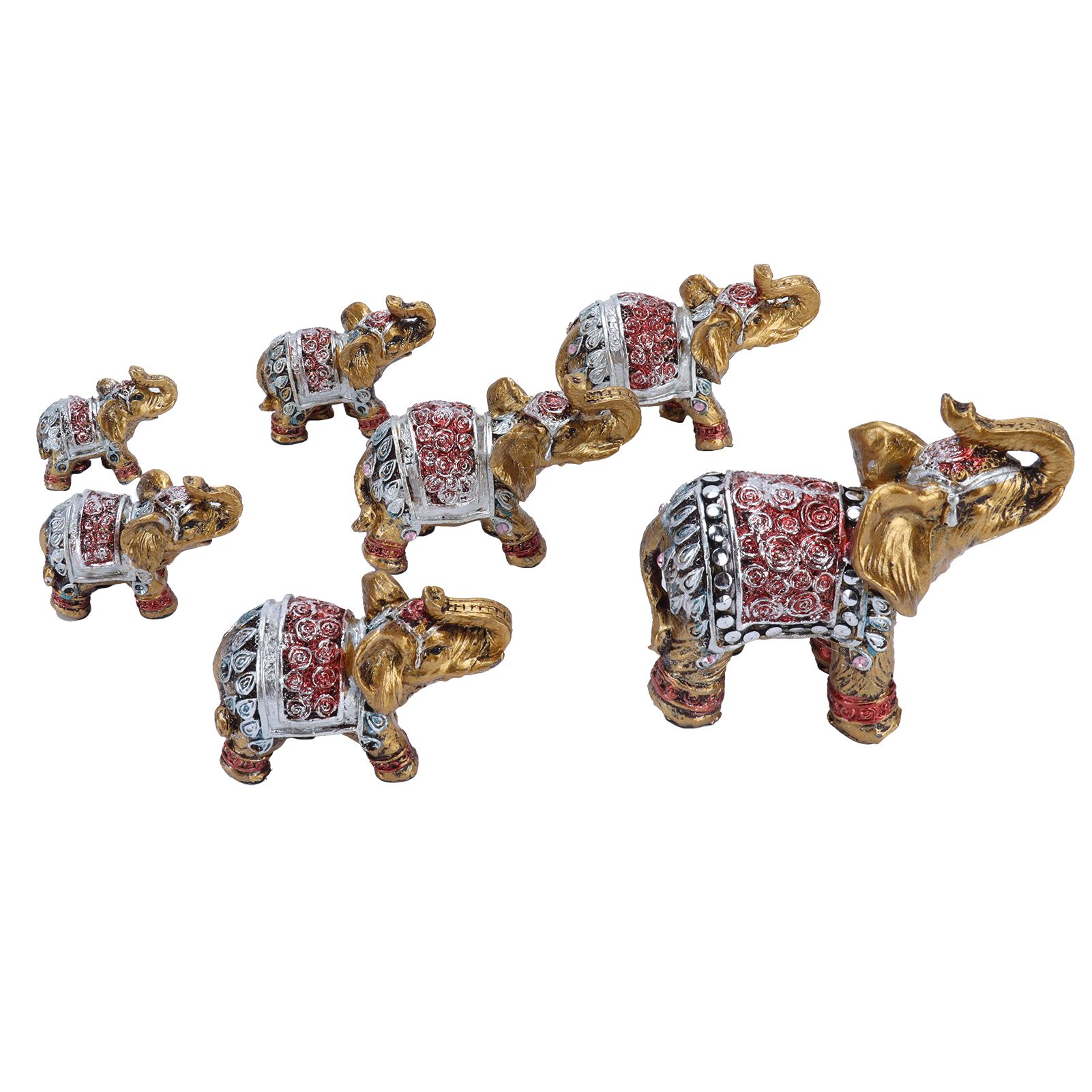 7Pcs Cute Resin Elephant Statue Decor Vivid Ornament Craft Gift for Home Table view 10