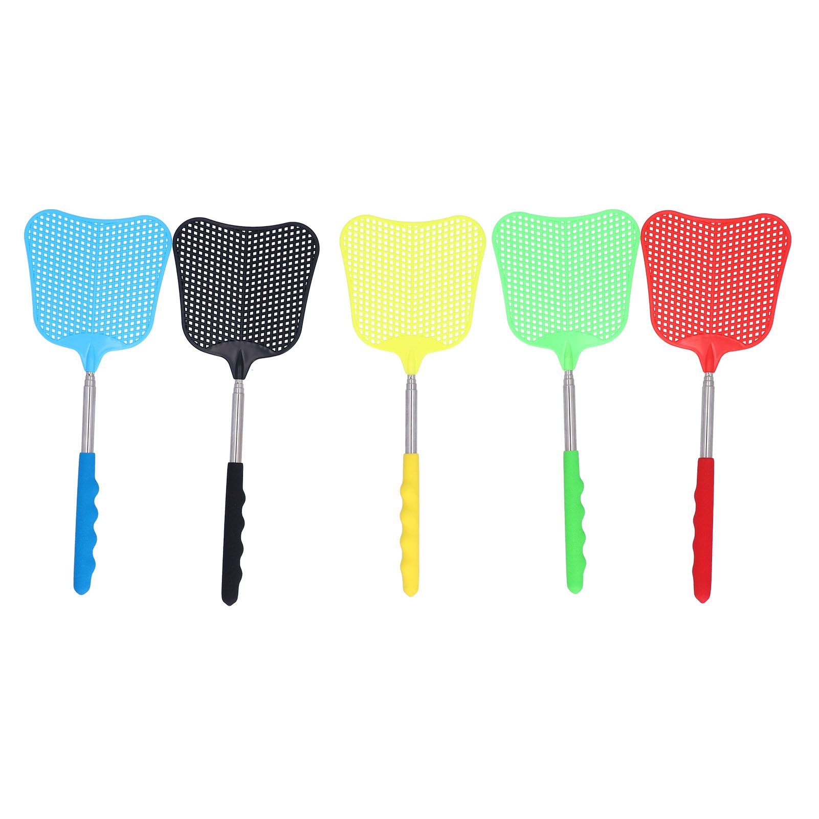 5PCS Plastic Fly Swatter with Retractable Rod Thicken PlantainShaped Fly