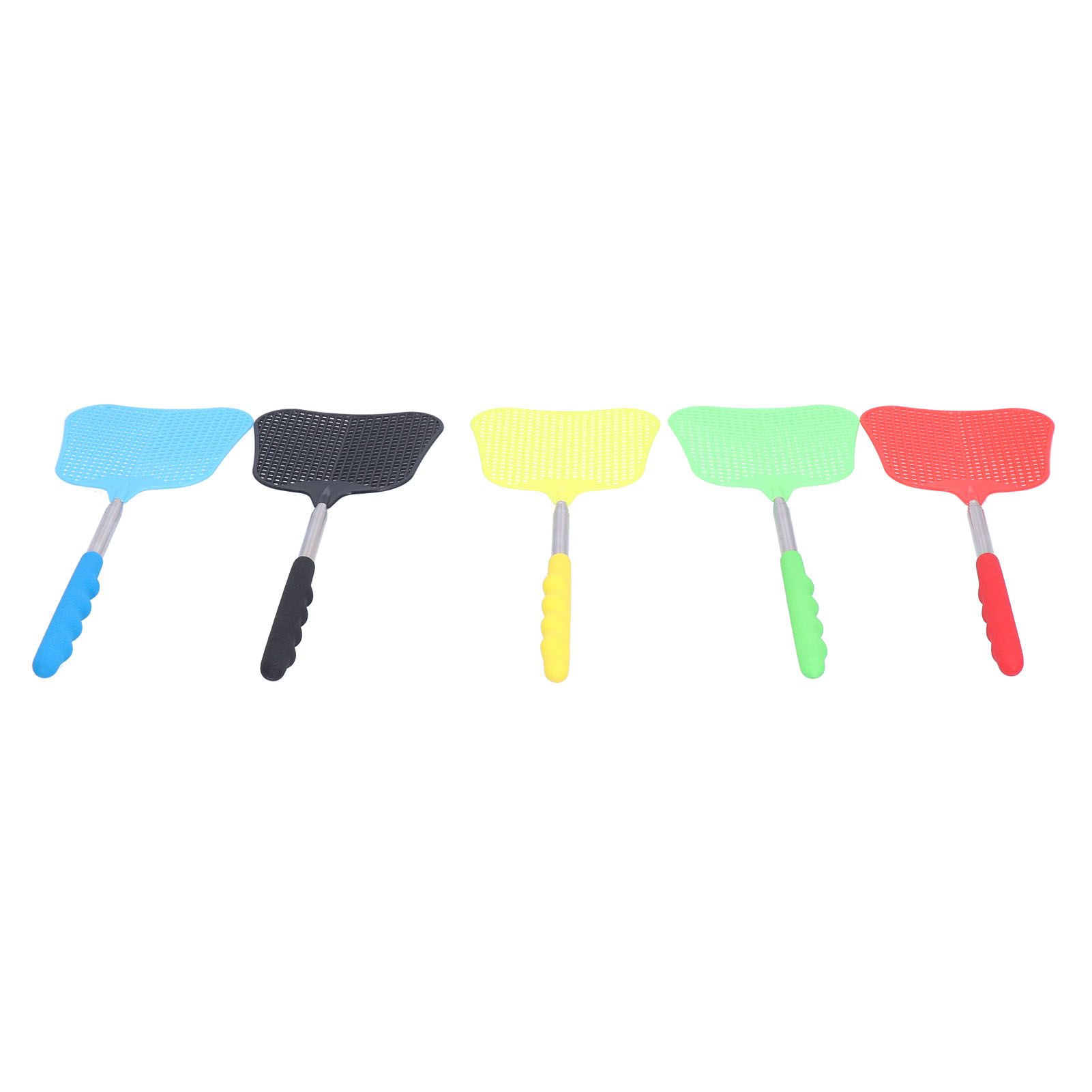 5PCS Plastic Fly Swatter with Retractable Rod Thicken PlantainShaped Fly view 2