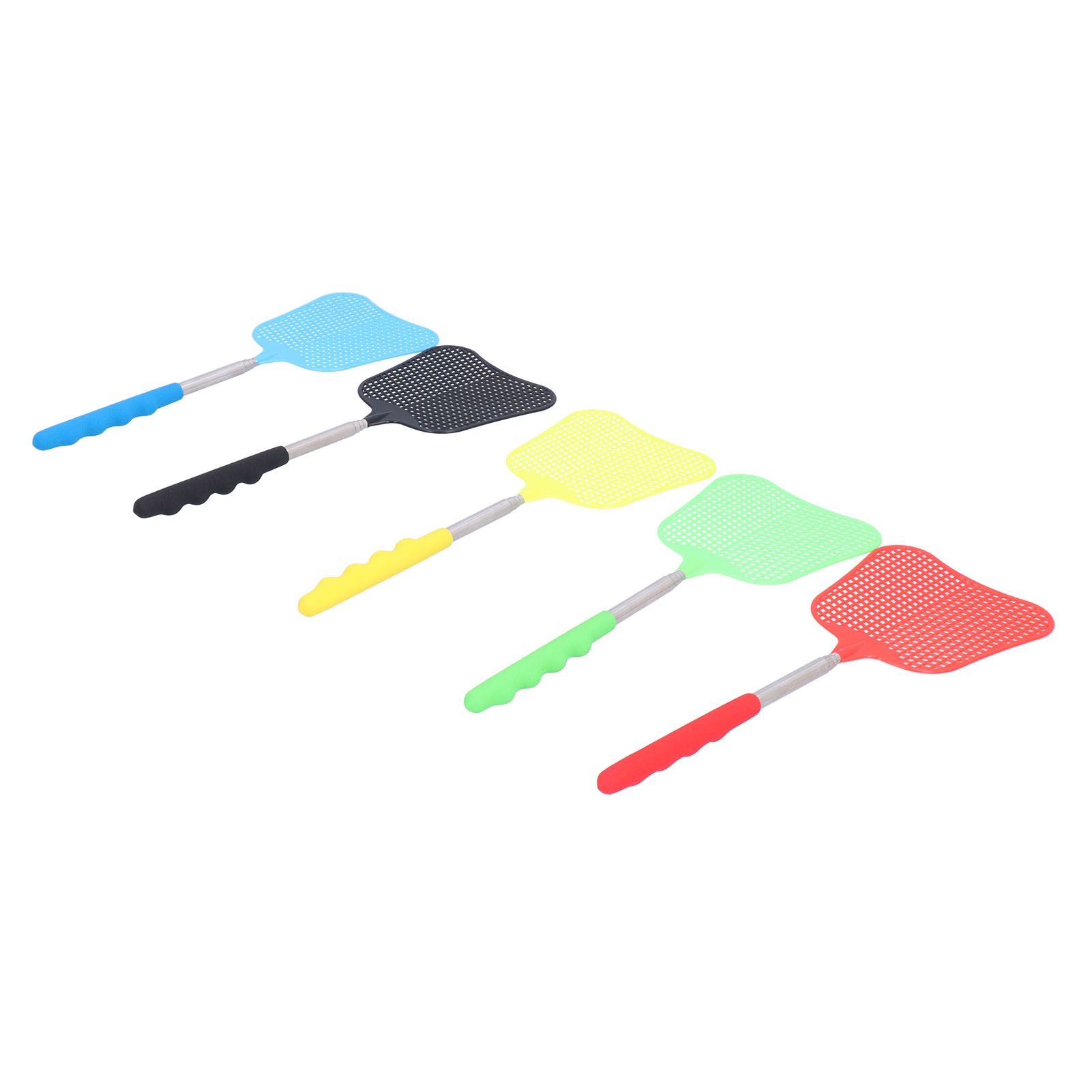 5PCS Plastic Fly Swatter with Retractable Rod Thicken PlantainShaped Fly view 3