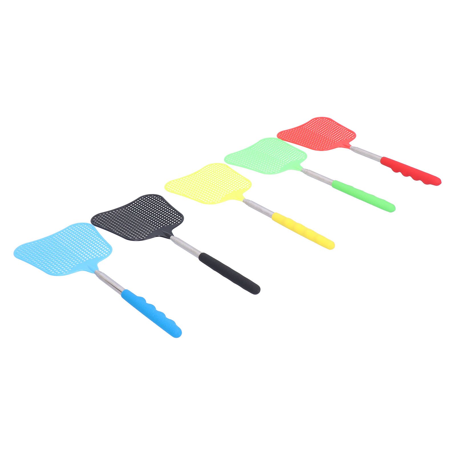 5PCS Plastic Fly Swatter with Retractable Rod Thicken PlantainShaped Fly view 4