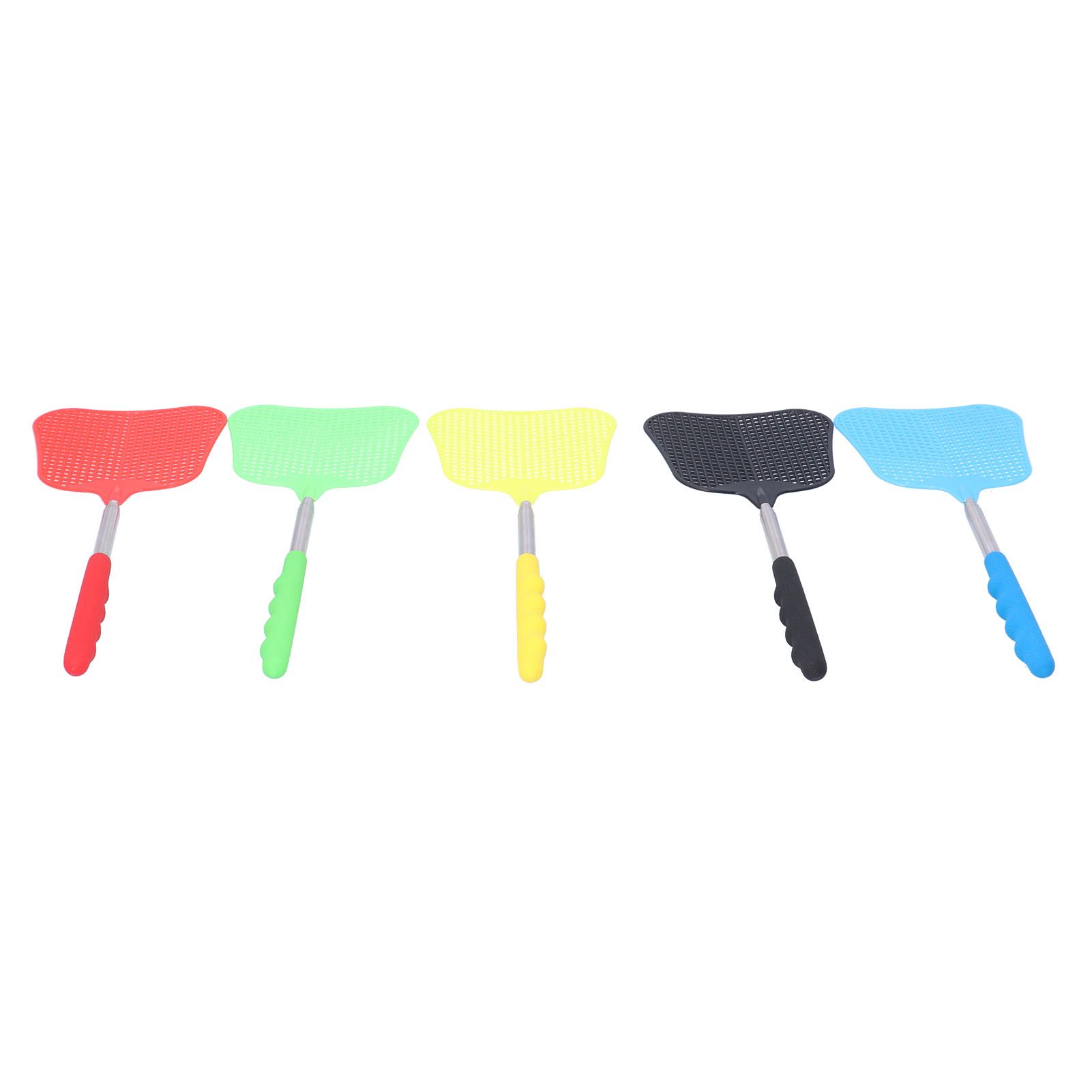 5PCS Plastic Fly Swatter with Retractable Rod Thicken PlantainShaped Fly view 7