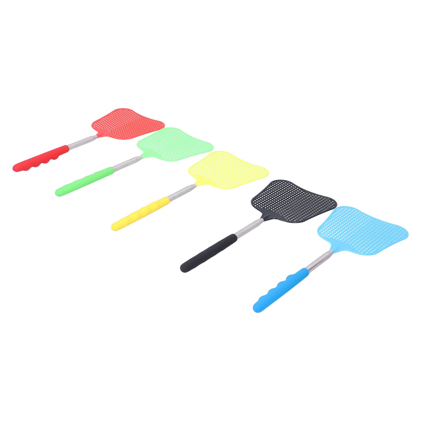 5PCS Plastic Fly Swatter with Retractable Rod Thicken PlantainShaped Fly view 9