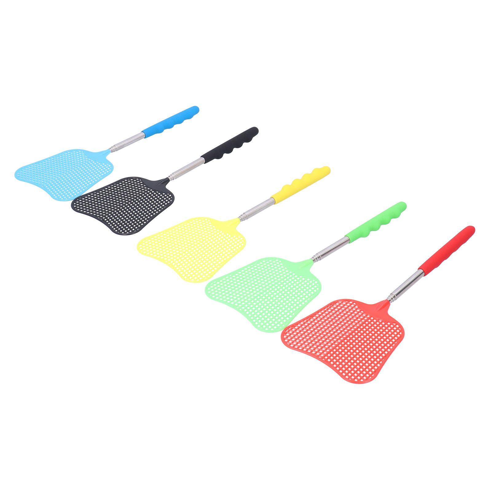 5PCS Plastic Fly Swatter with Retractable Rod Thicken PlantainShaped Fly view 10