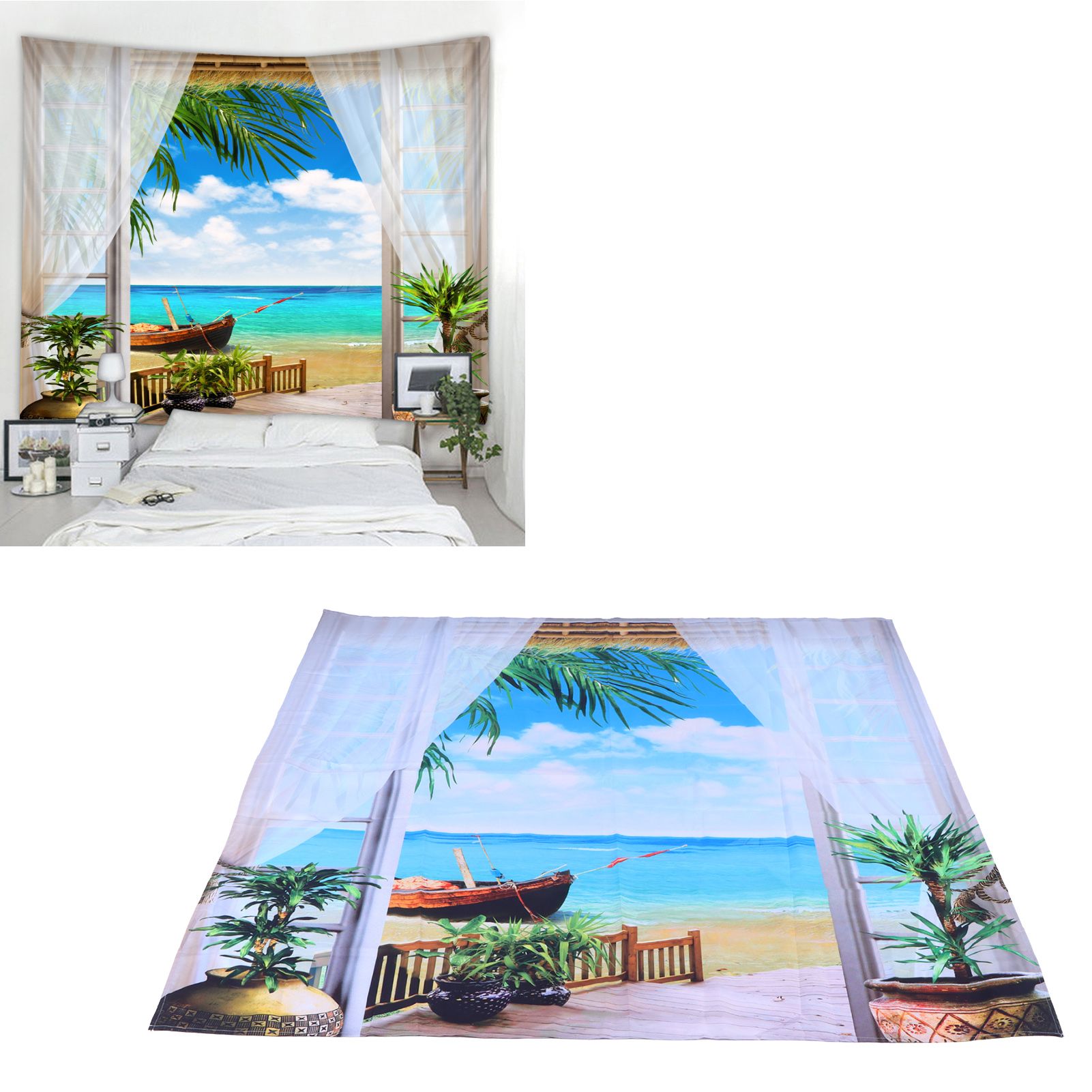 Home Tapestry Landscape Pattern Polyester Fabric Hanging Blanket for Bedroom view 12