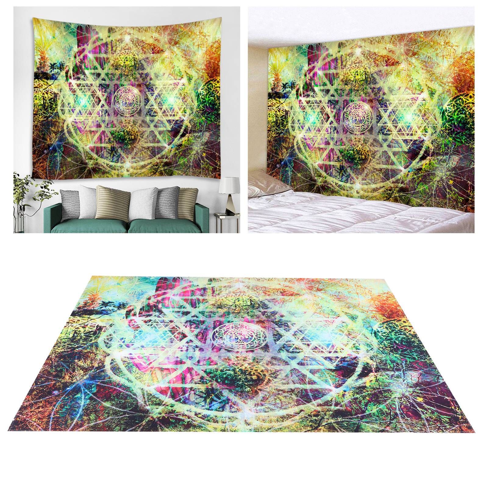 Abstract Geometric Pattern Tapestry Wall Hanging for Living Room Bedroom Art view 12