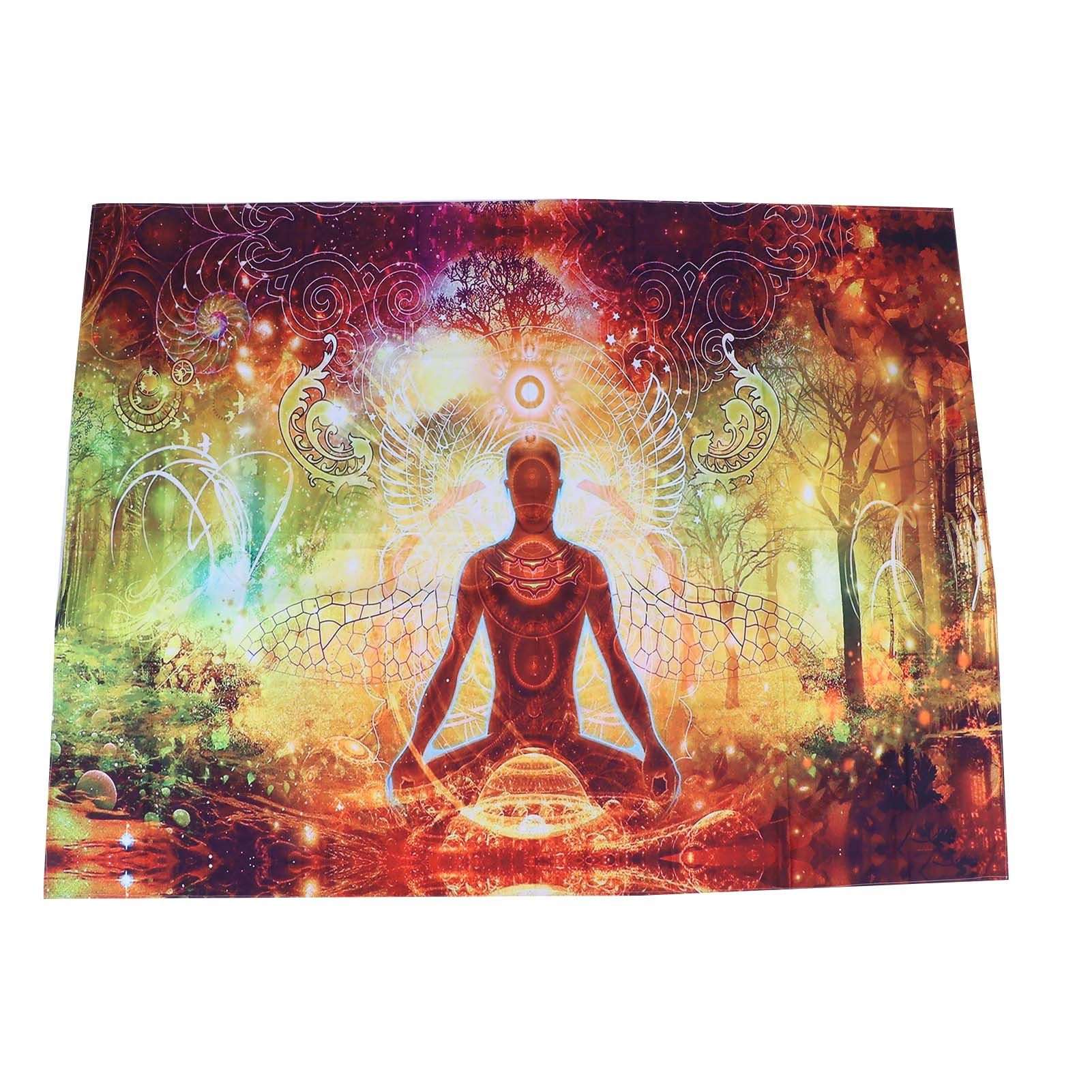 Forest Yoga Background Pattern Tapestry Wall Hanging Wall Blanket for Home — image 1
